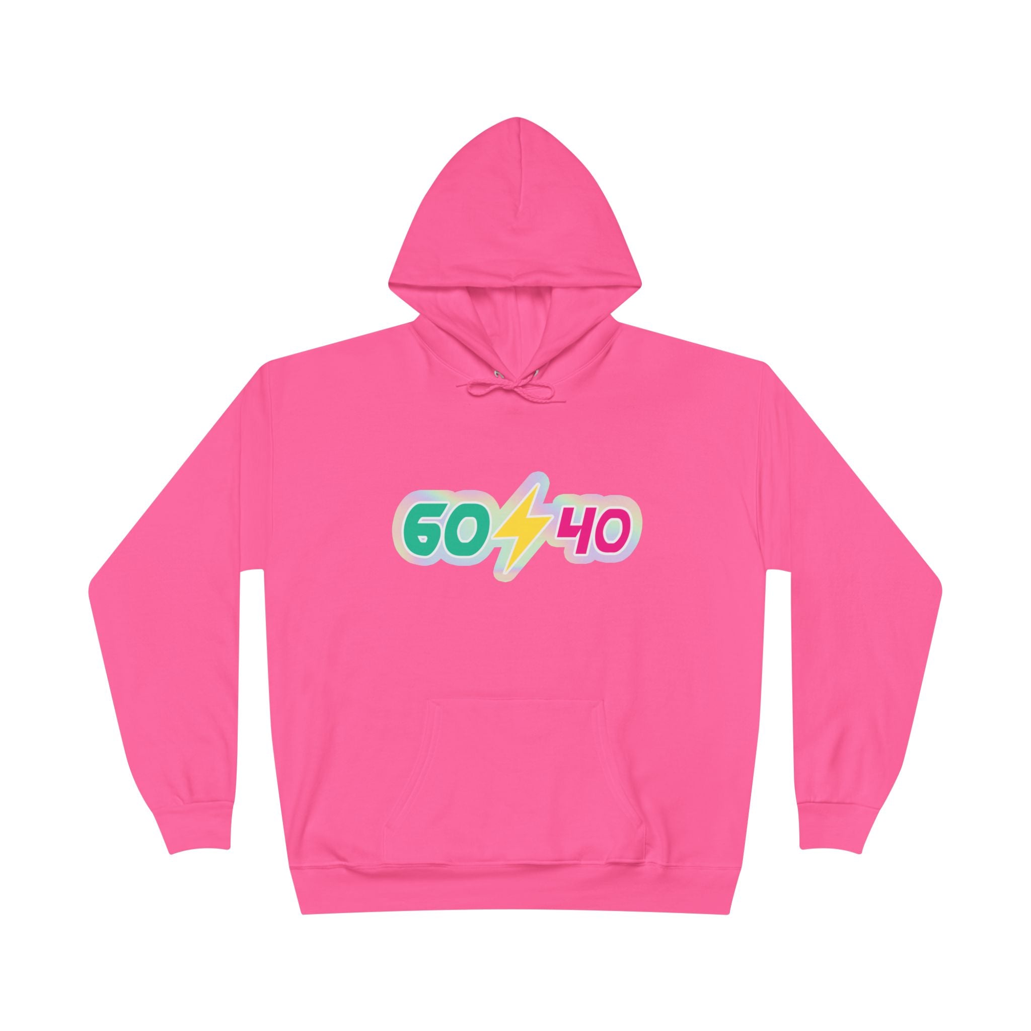 60⚡40 Unisex Eco-Friendly Hoodie - Vibrant Casual Sweatshirt for Everyday Wear