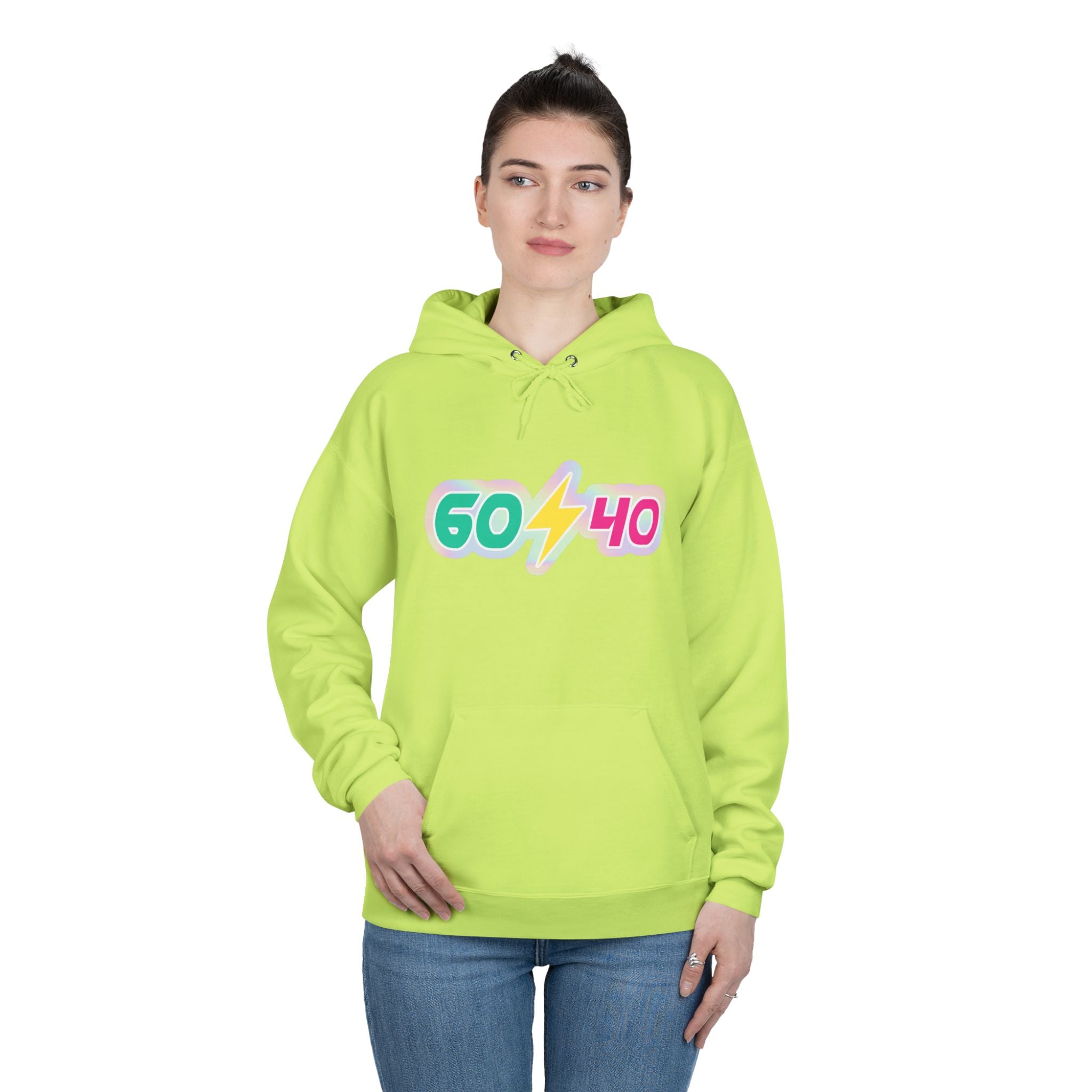 60⚡40 Unisex Eco-Friendly Hoodie - Vibrant Casual Sweatshirt for Everyday Wear