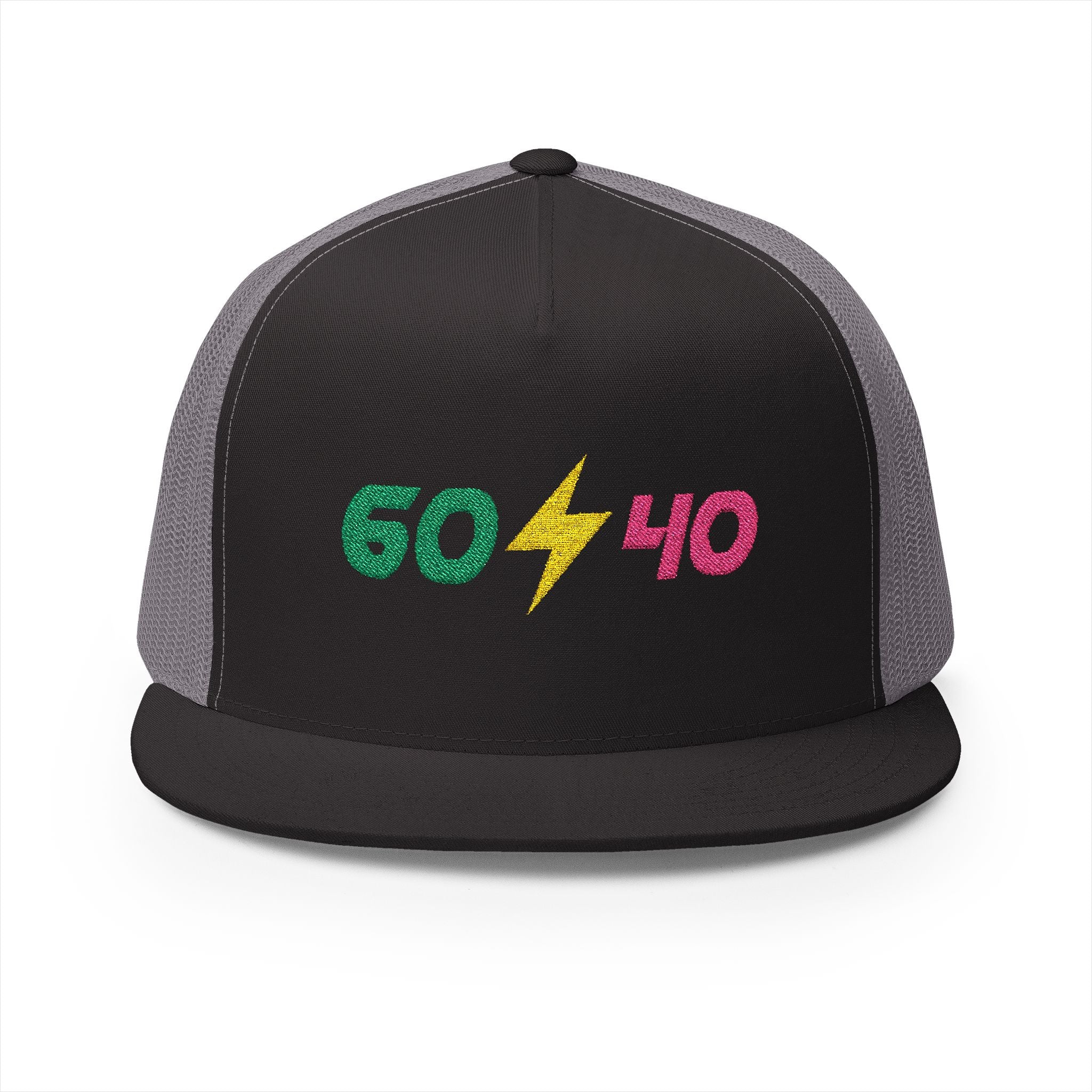 Stylish 5 Panel Trucker Cap with Vibrant 60/40 Embroidery