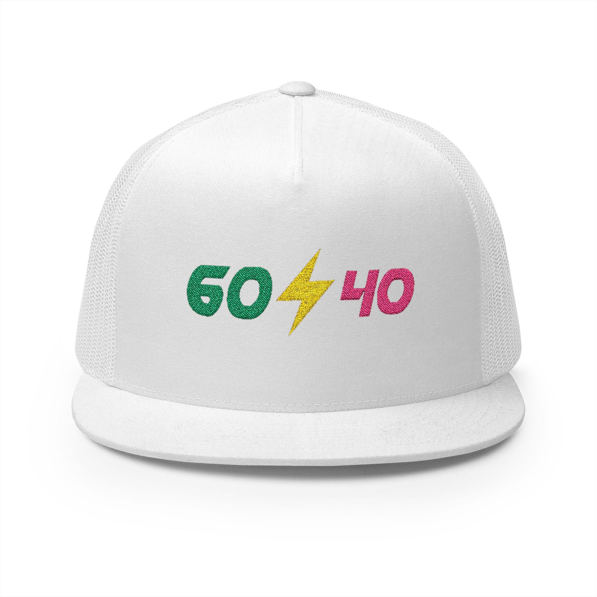 Stylish 5 Panel Trucker Cap with Vibrant 60/40 Embroidery