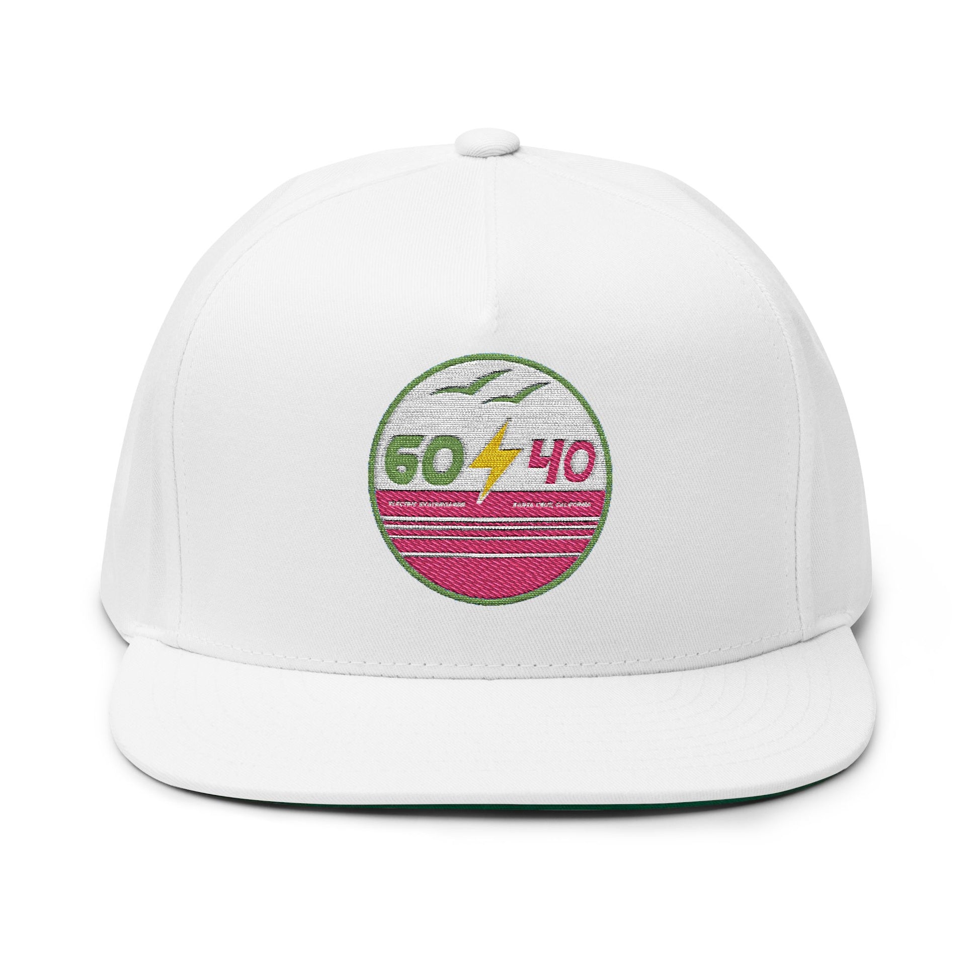 Retro Flat Bill Cap with 60/40 Embroidery - Perfect for Urban Style & Casual Wear