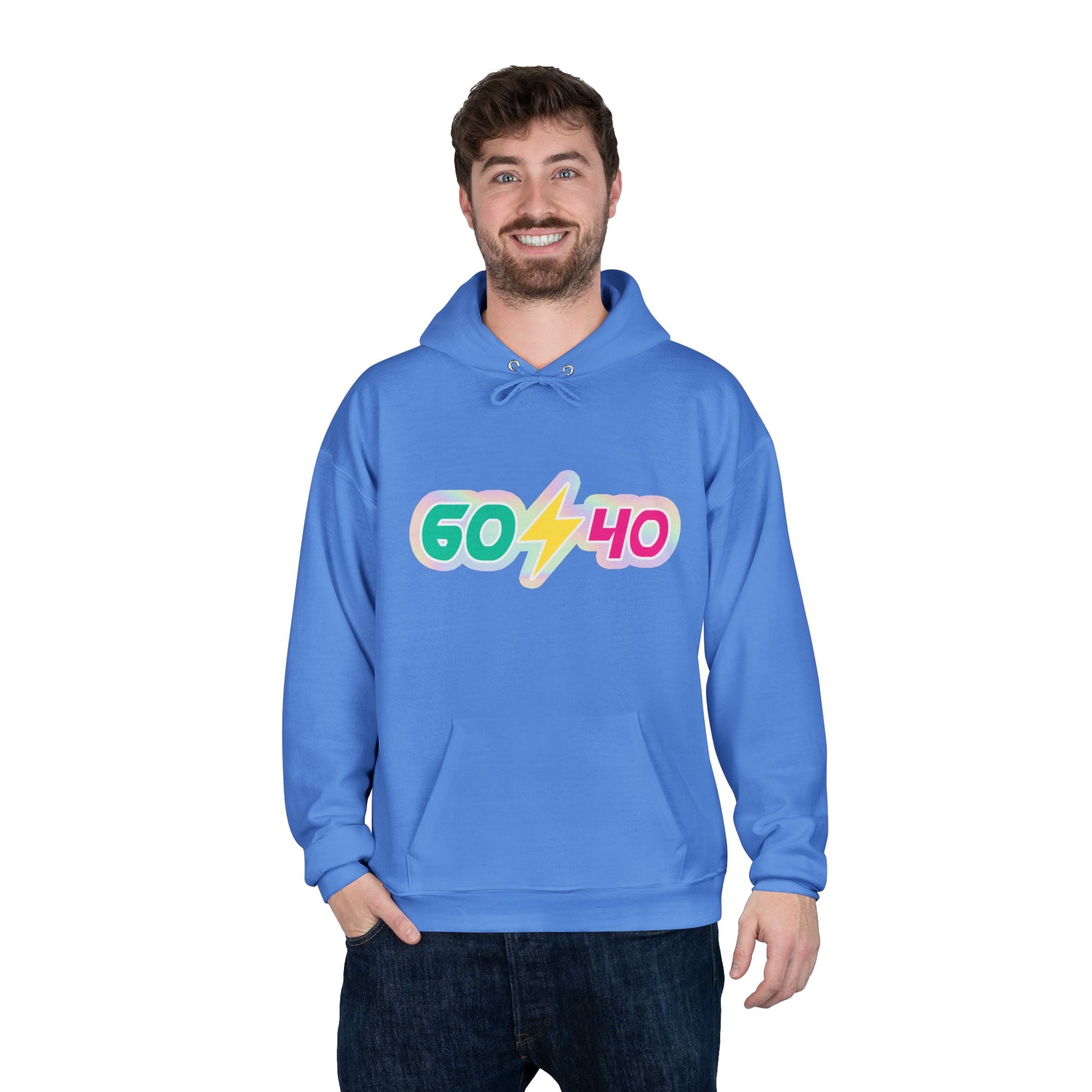 60⚡40 Unisex Eco-Friendly Hoodie - Vibrant Casual Sweatshirt for Everyday Wear