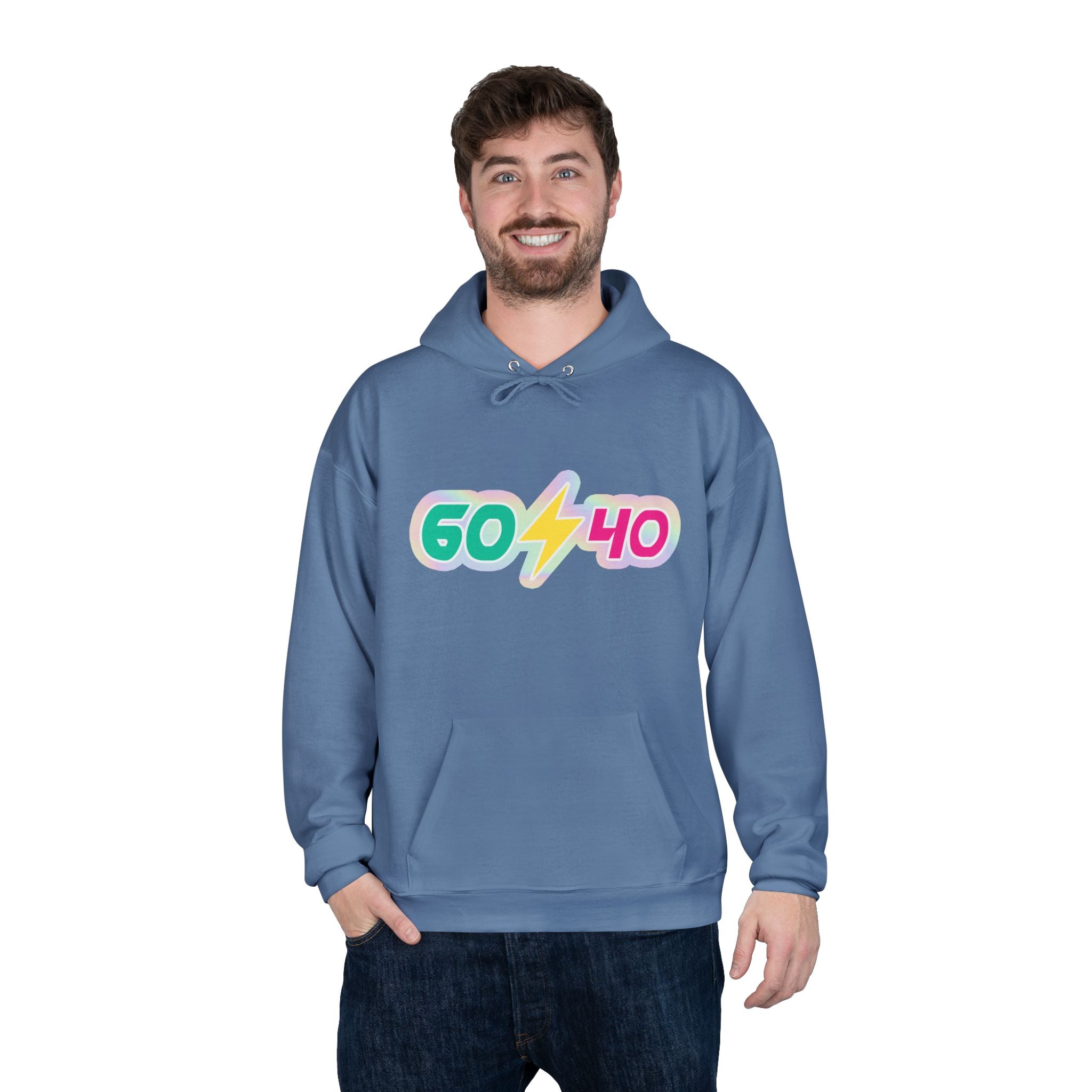 60⚡40 Unisex Eco-Friendly Hoodie - Vibrant Casual Sweatshirt for Everyday Wear