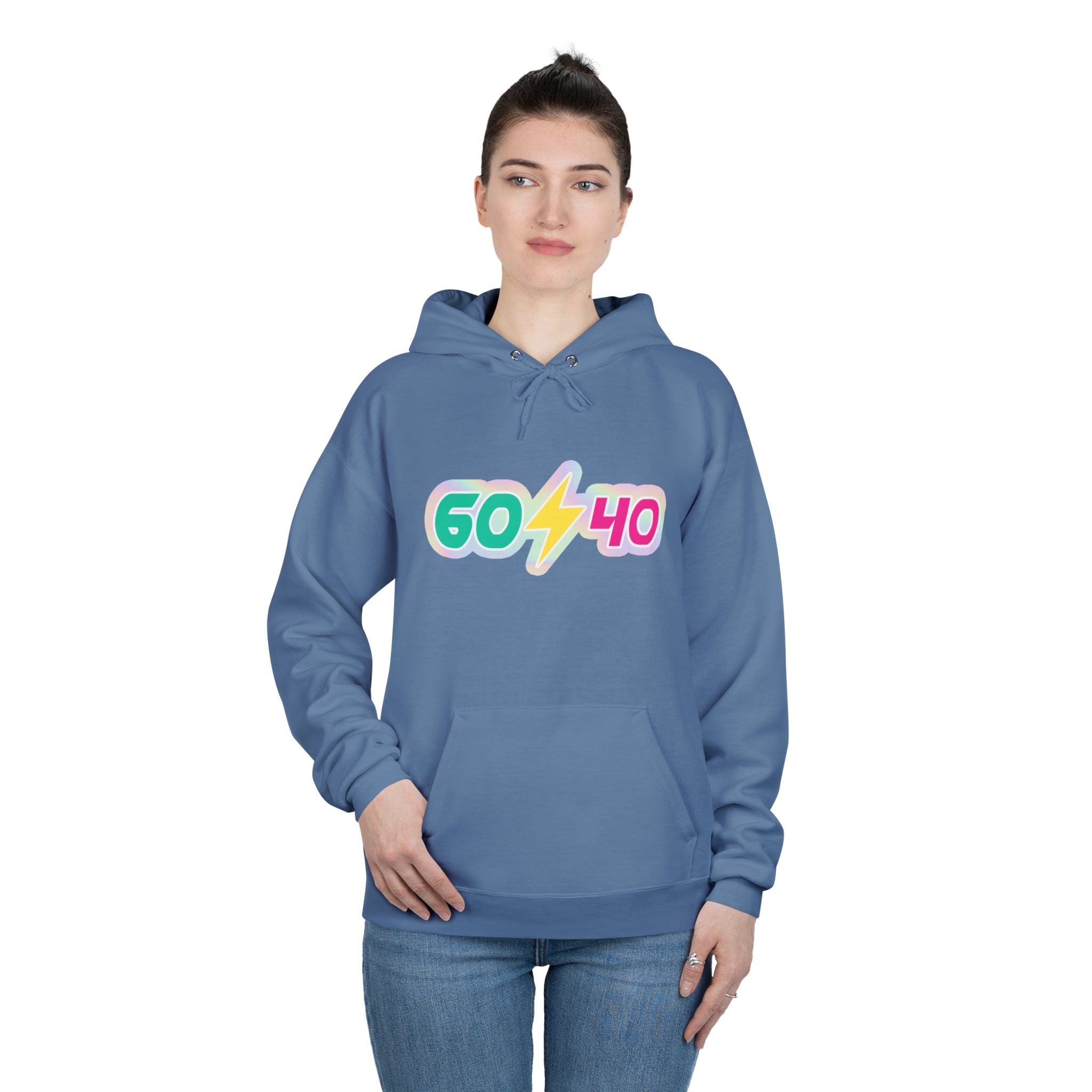 60⚡40 Unisex Eco-Friendly Hoodie - Vibrant Casual Sweatshirt for Everyday Wear