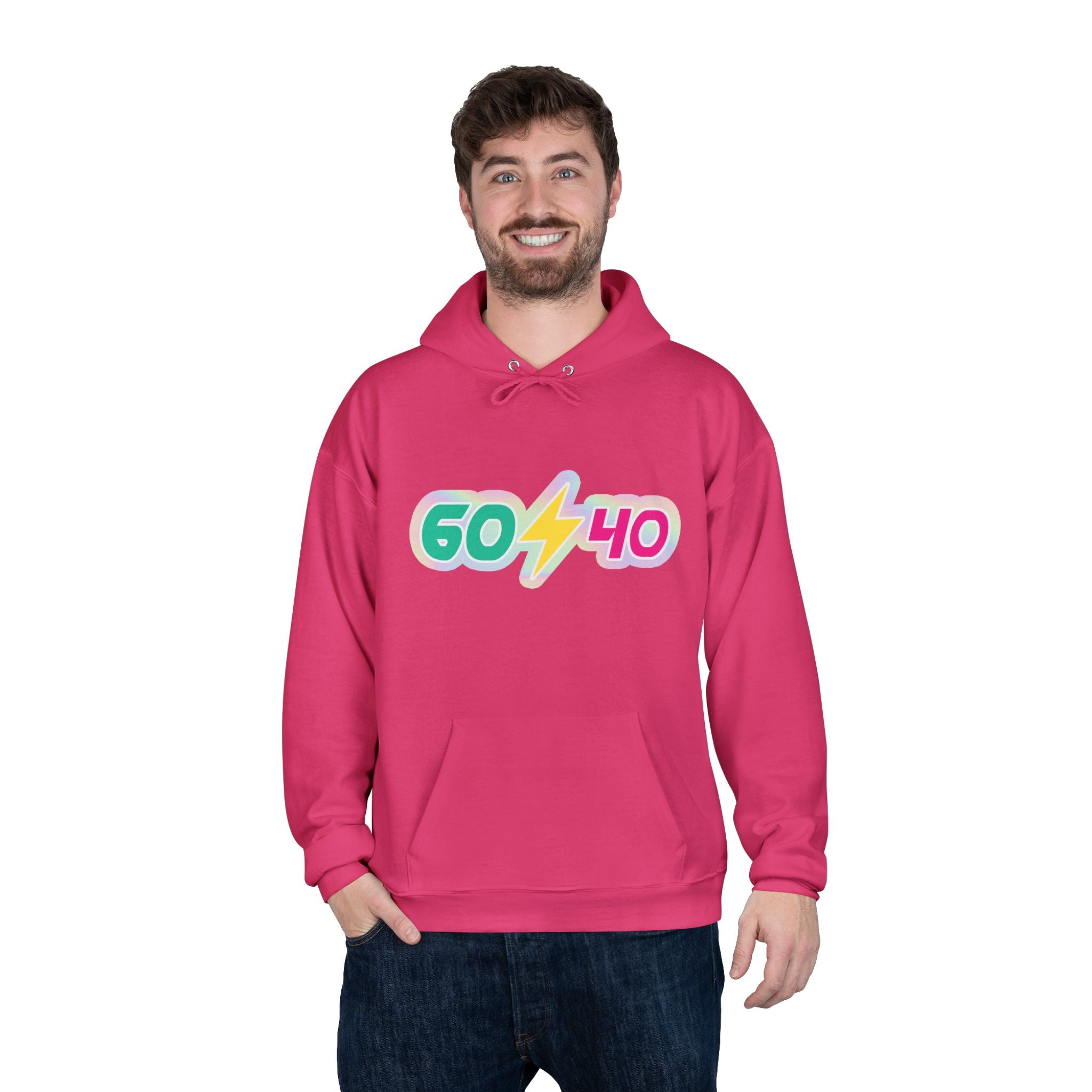 60⚡40 Unisex Eco-Friendly Hoodie - Vibrant Casual Sweatshirt for Everyday Wear