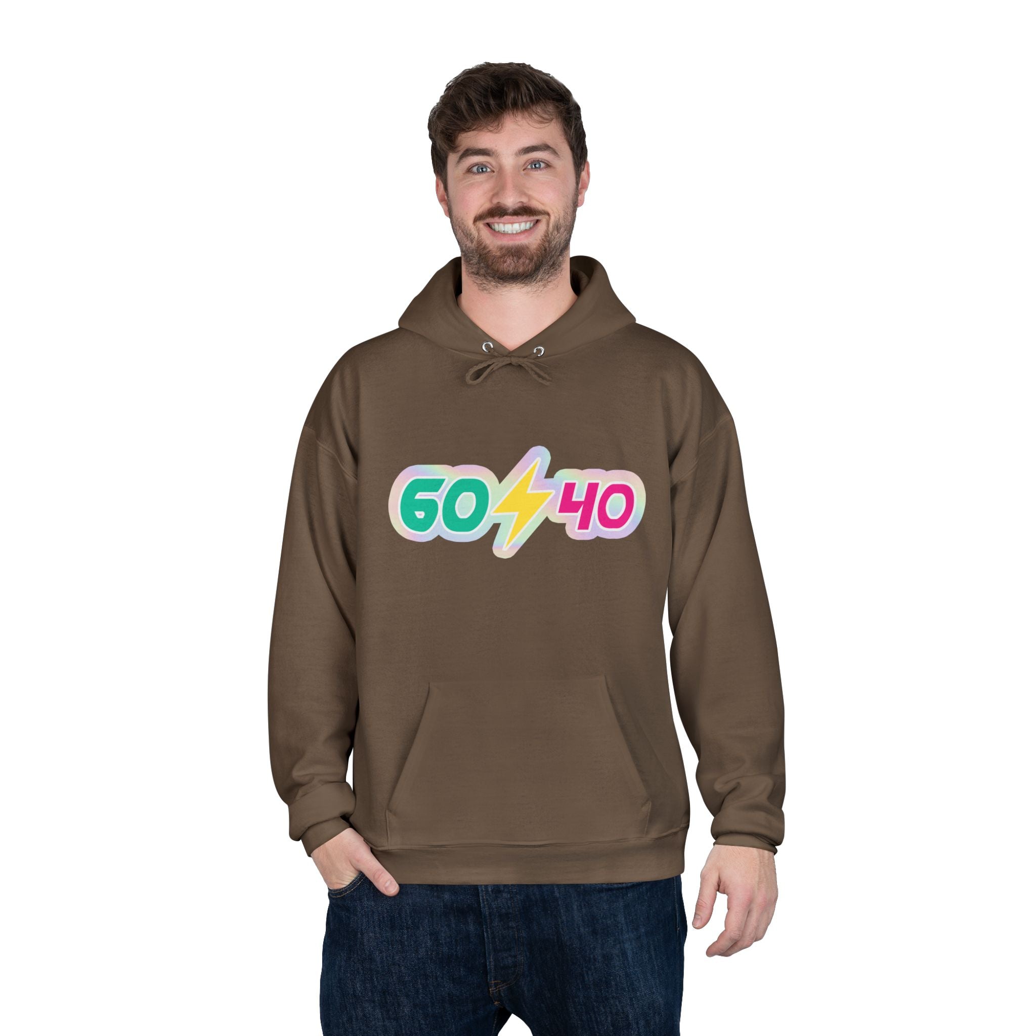 60⚡40 Unisex Eco-Friendly Hoodie - Vibrant Casual Sweatshirt for Everyday Wear