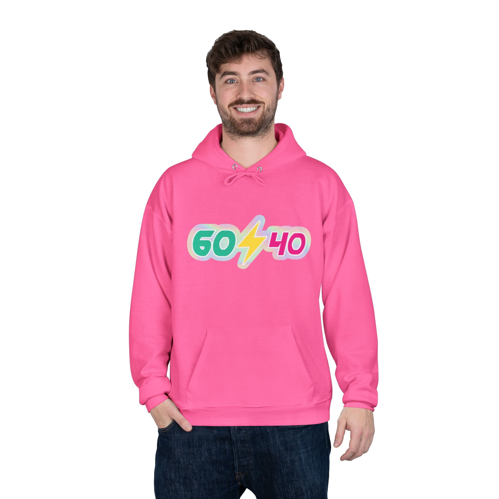 60⚡40 Unisex Eco-Friendly Hoodie - Vibrant Casual Sweatshirt for Everyday Wear