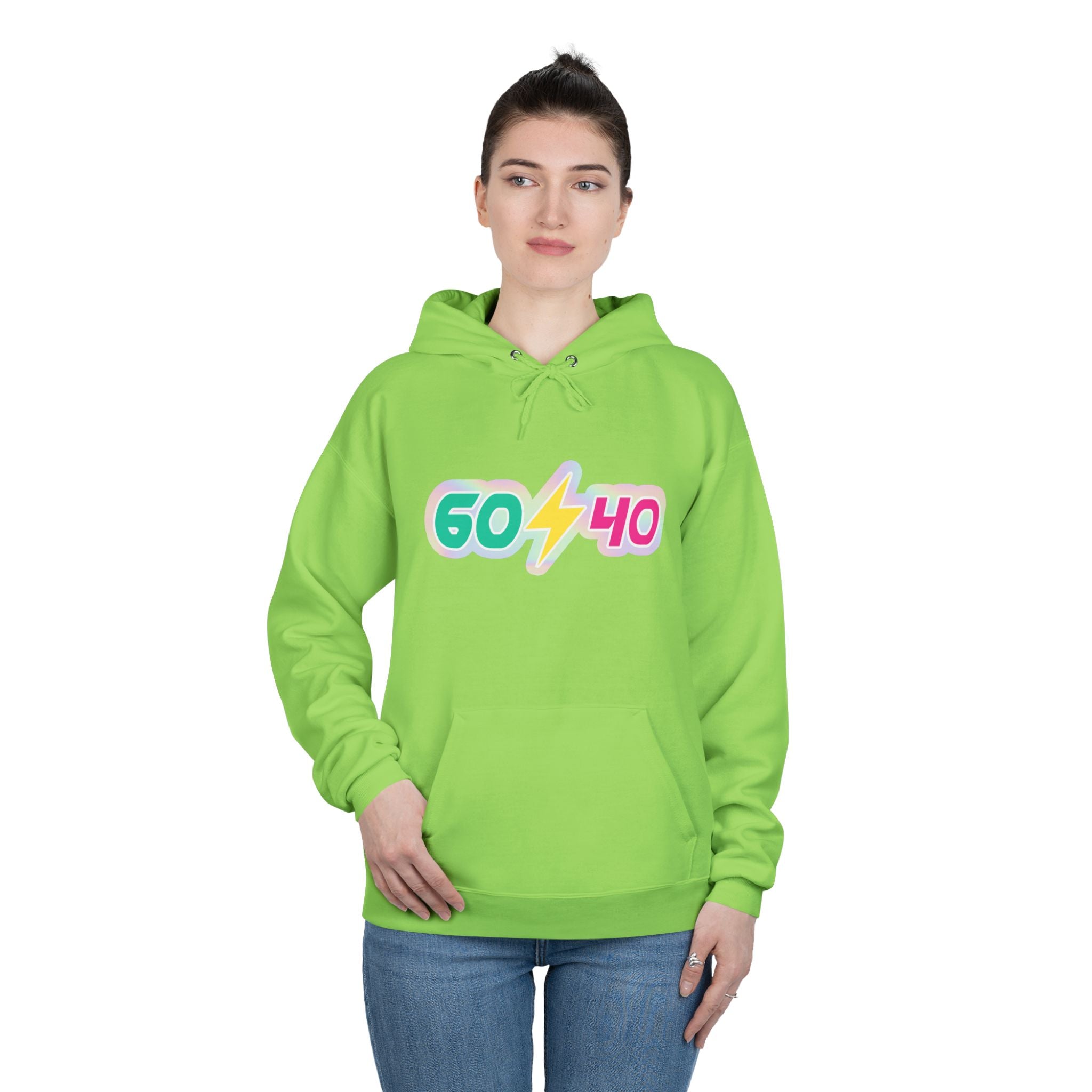 60⚡40 Unisex Eco-Friendly Hoodie - Vibrant Casual Sweatshirt for Everyday Wear
