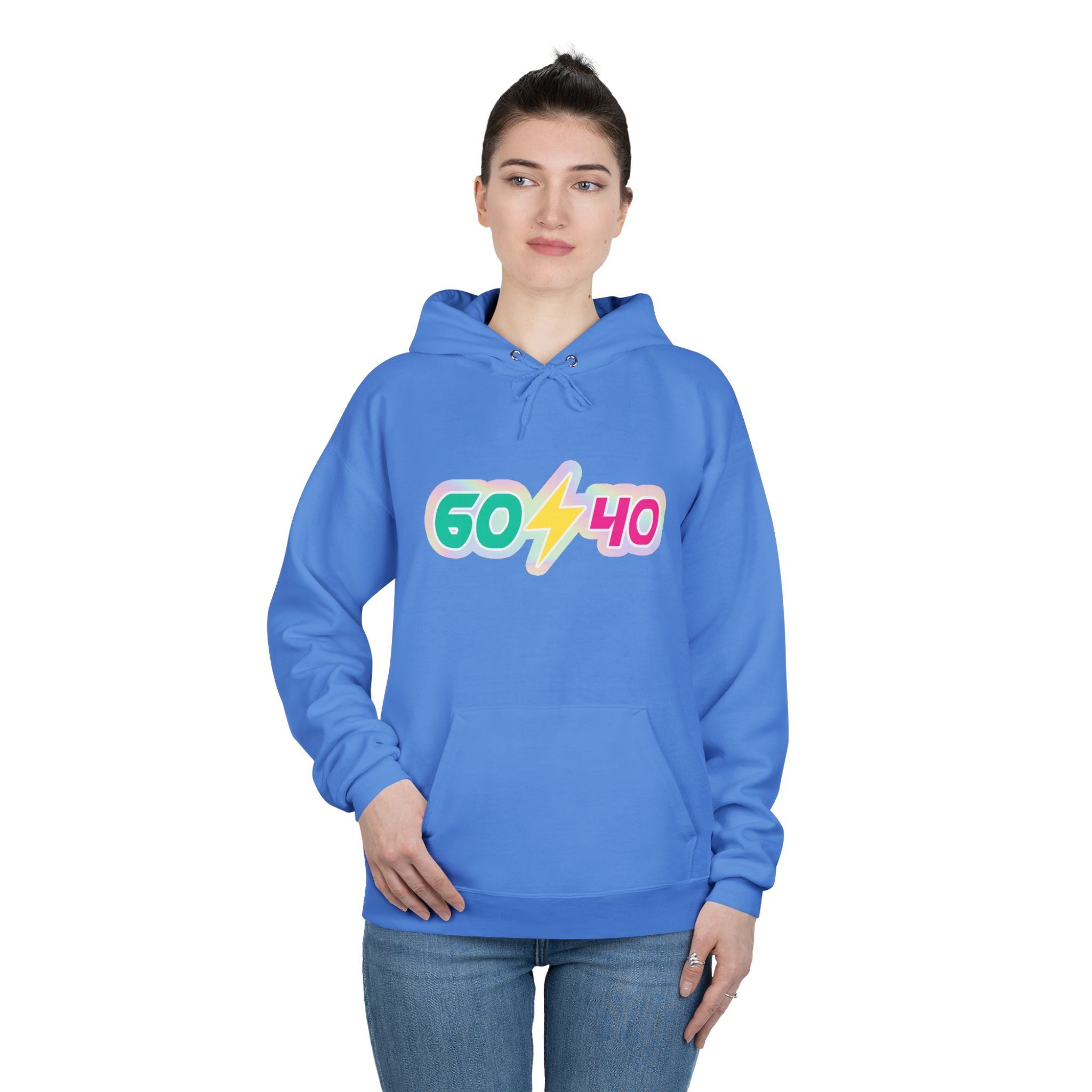 60⚡40 Unisex Eco-Friendly Hoodie - Vibrant Casual Sweatshirt for Everyday Wear