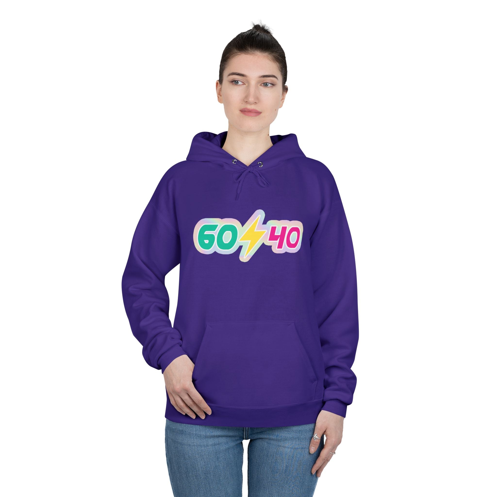 60⚡40 Unisex Eco-Friendly Hoodie - Vibrant Casual Sweatshirt for Everyday Wear