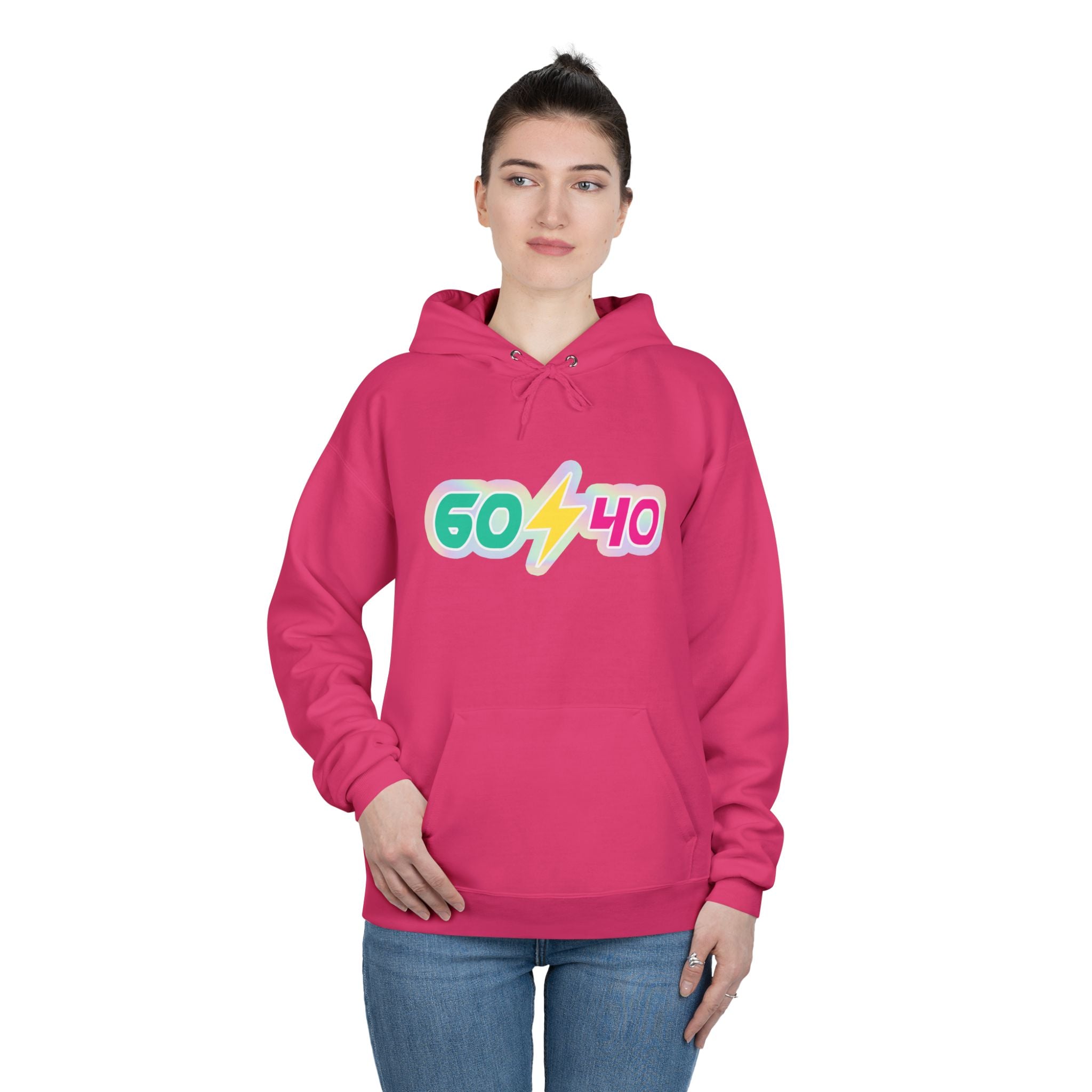 60⚡40 Unisex Eco-Friendly Hoodie - Vibrant Casual Sweatshirt for Everyday Wear