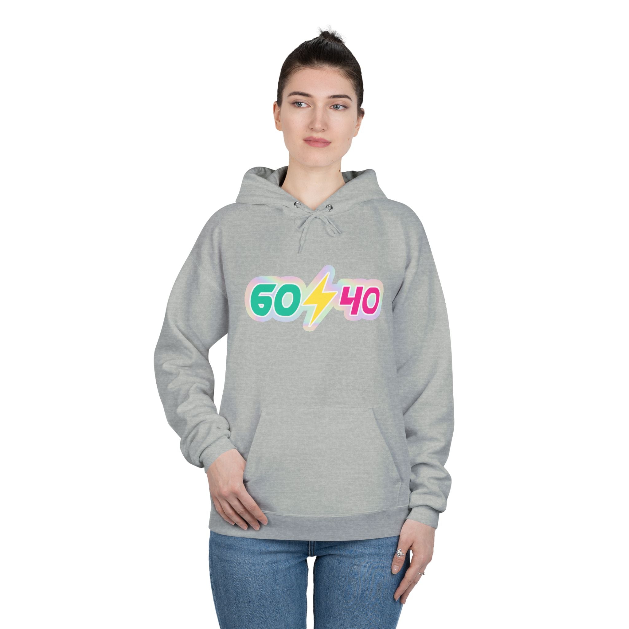 60⚡40 Unisex Eco-Friendly Hoodie - Vibrant Casual Sweatshirt for Everyday Wear