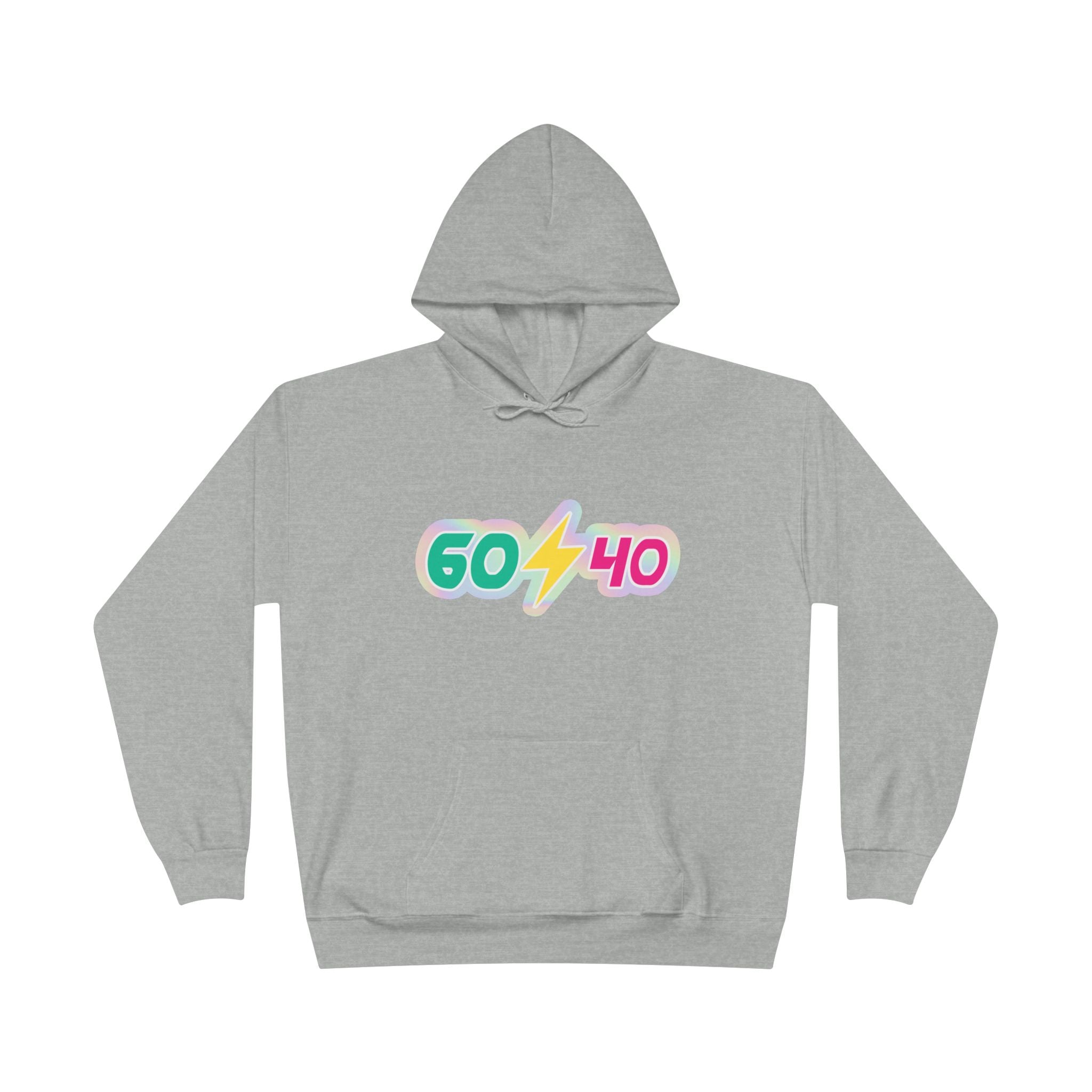 60⚡40 Unisex Eco-Friendly Hoodie - Vibrant Casual Sweatshirt for Everyday Wear