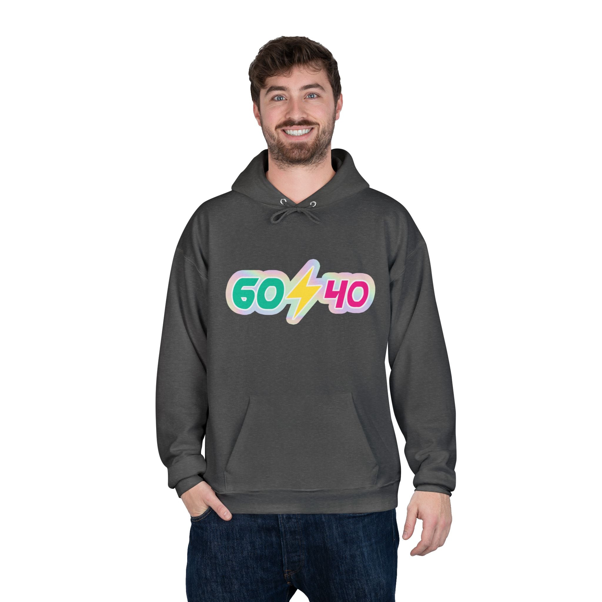 60⚡40 Unisex Eco-Friendly Hoodie - Vibrant Casual Sweatshirt for Everyday Wear