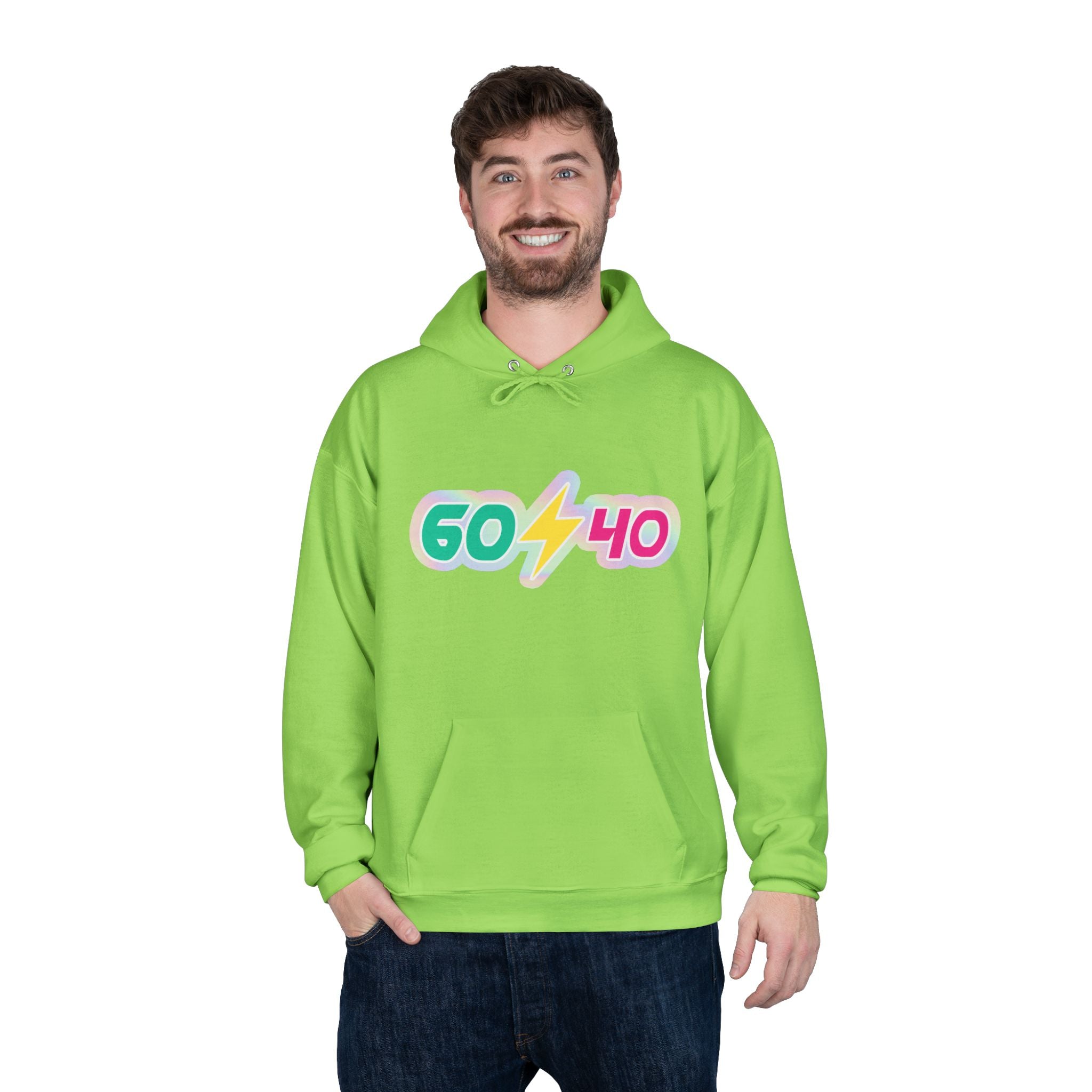 60⚡40 Unisex Eco-Friendly Hoodie - Vibrant Casual Sweatshirt for Everyday Wear