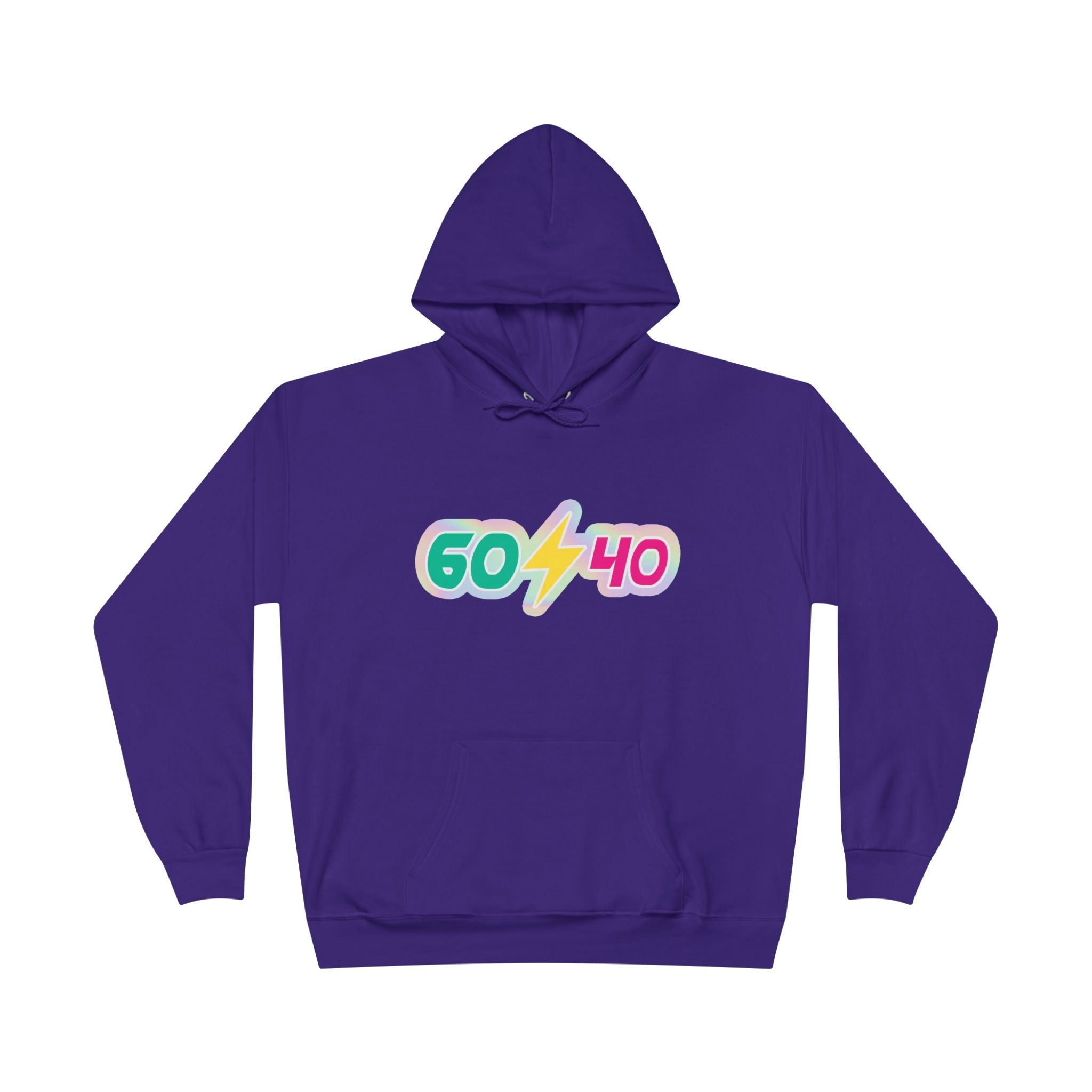 60⚡40 Unisex Eco-Friendly Hoodie - Vibrant Casual Sweatshirt for Everyday Wear