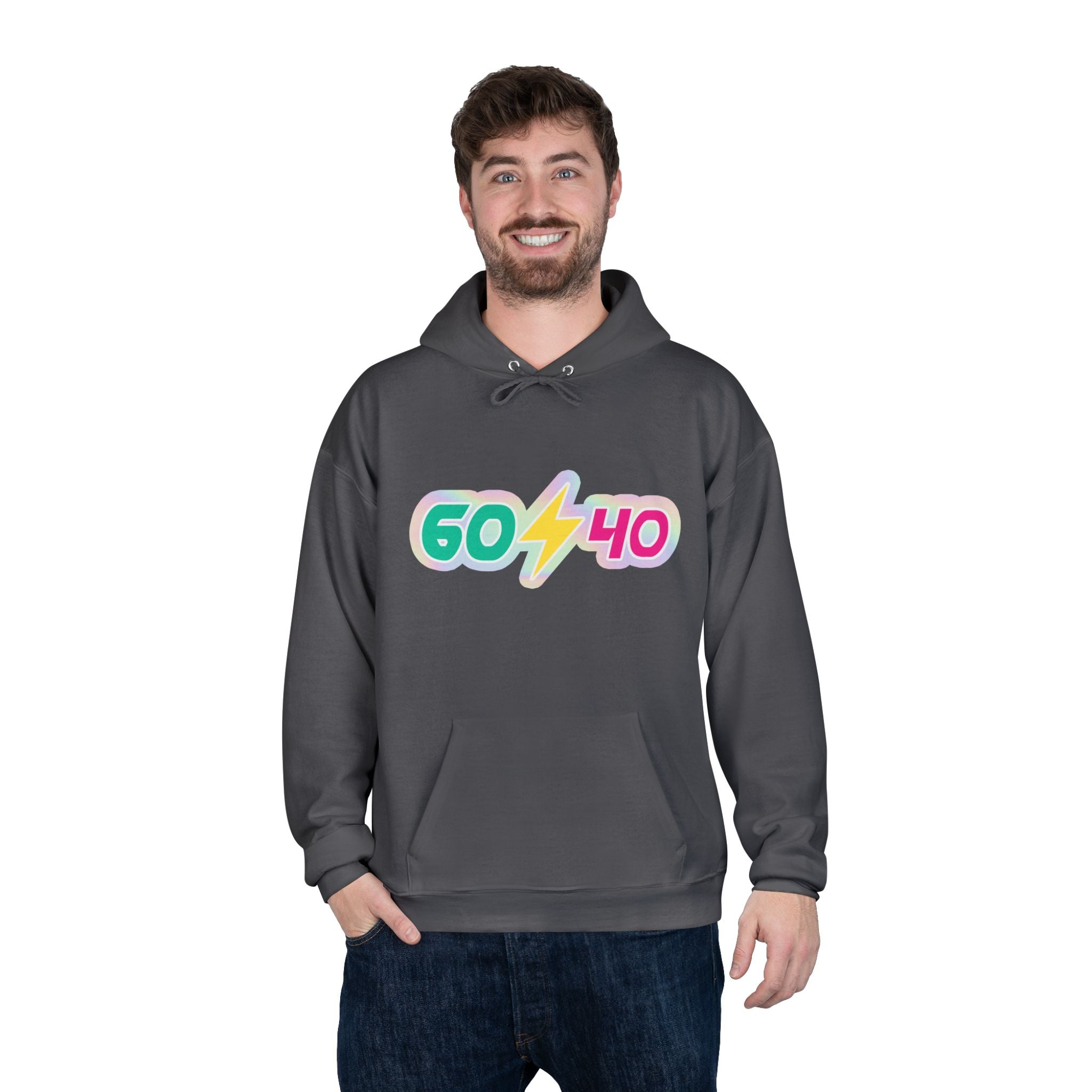 60⚡40 Unisex Eco-Friendly Hoodie - Vibrant Casual Sweatshirt for Everyday Wear
