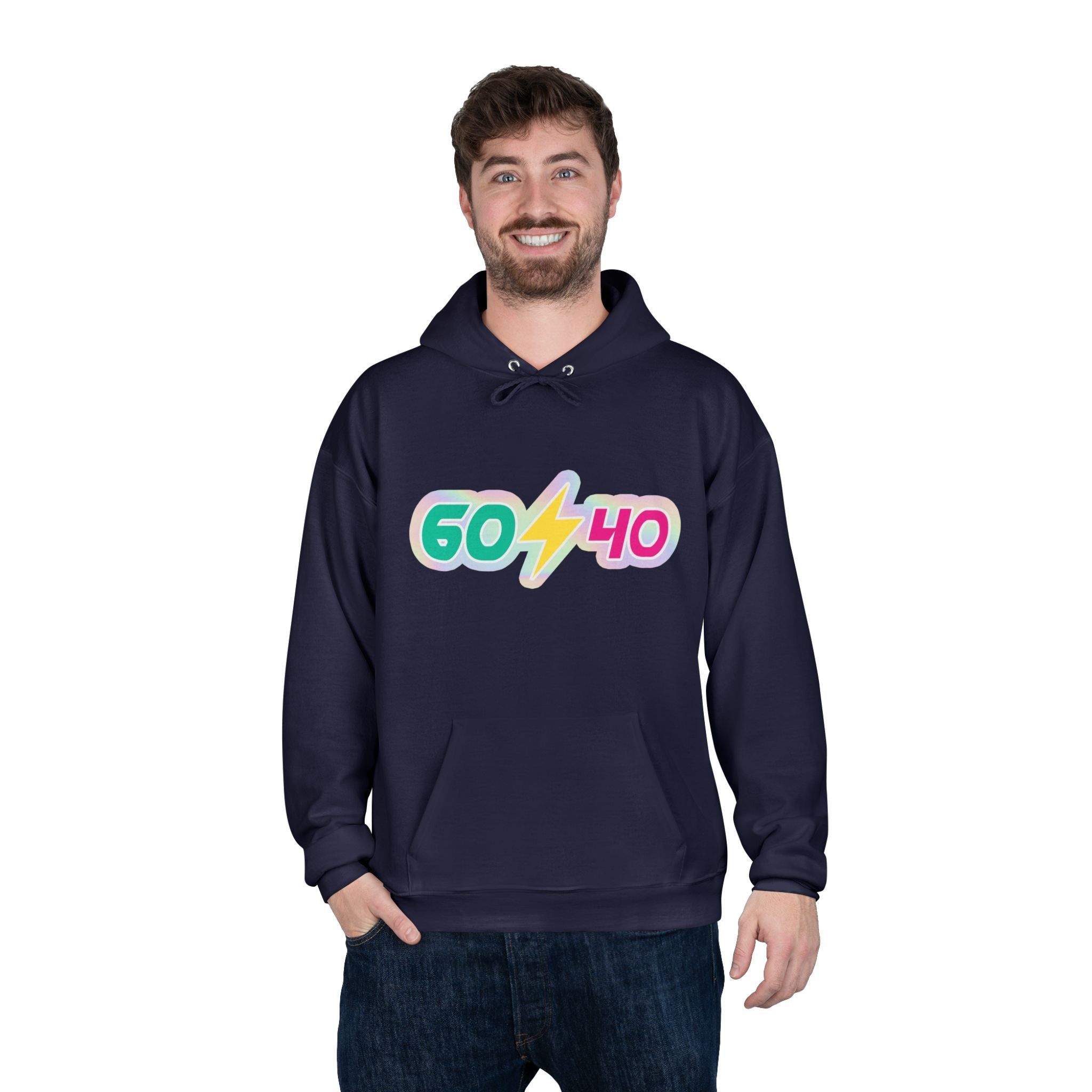 60⚡40 Unisex Eco-Friendly Hoodie - Vibrant Casual Sweatshirt for Everyday Wear