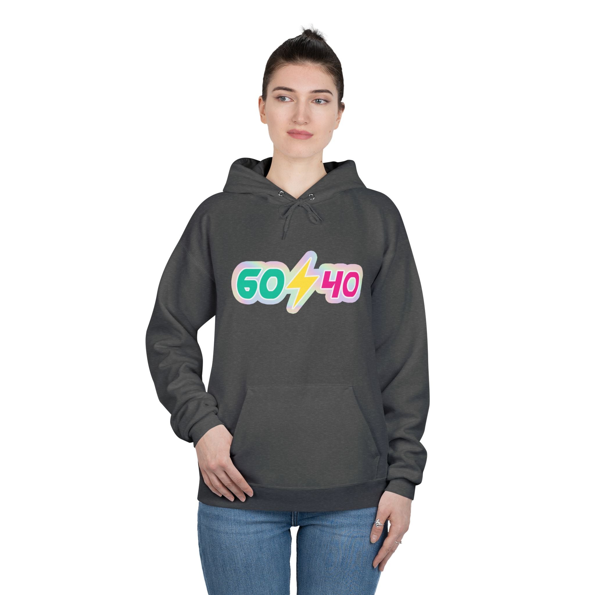 60⚡40 Unisex Eco-Friendly Hoodie - Vibrant Casual Sweatshirt for Everyday Wear