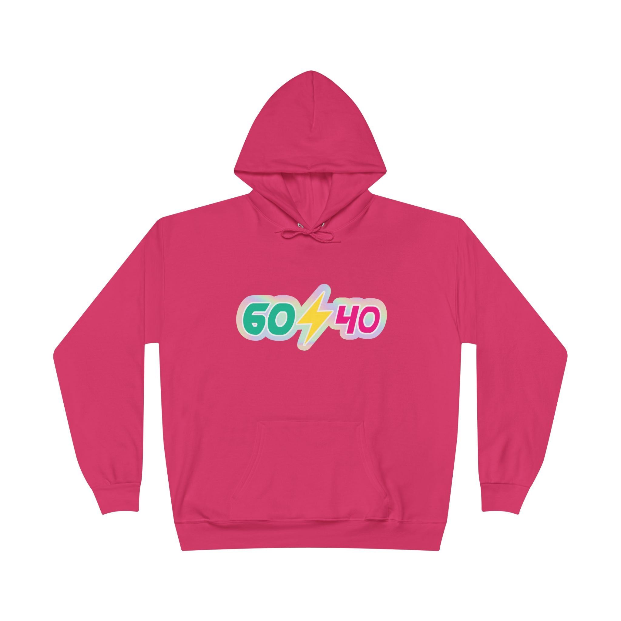 60⚡40 Unisex Eco-Friendly Hoodie - Vibrant Casual Sweatshirt for Everyday Wear