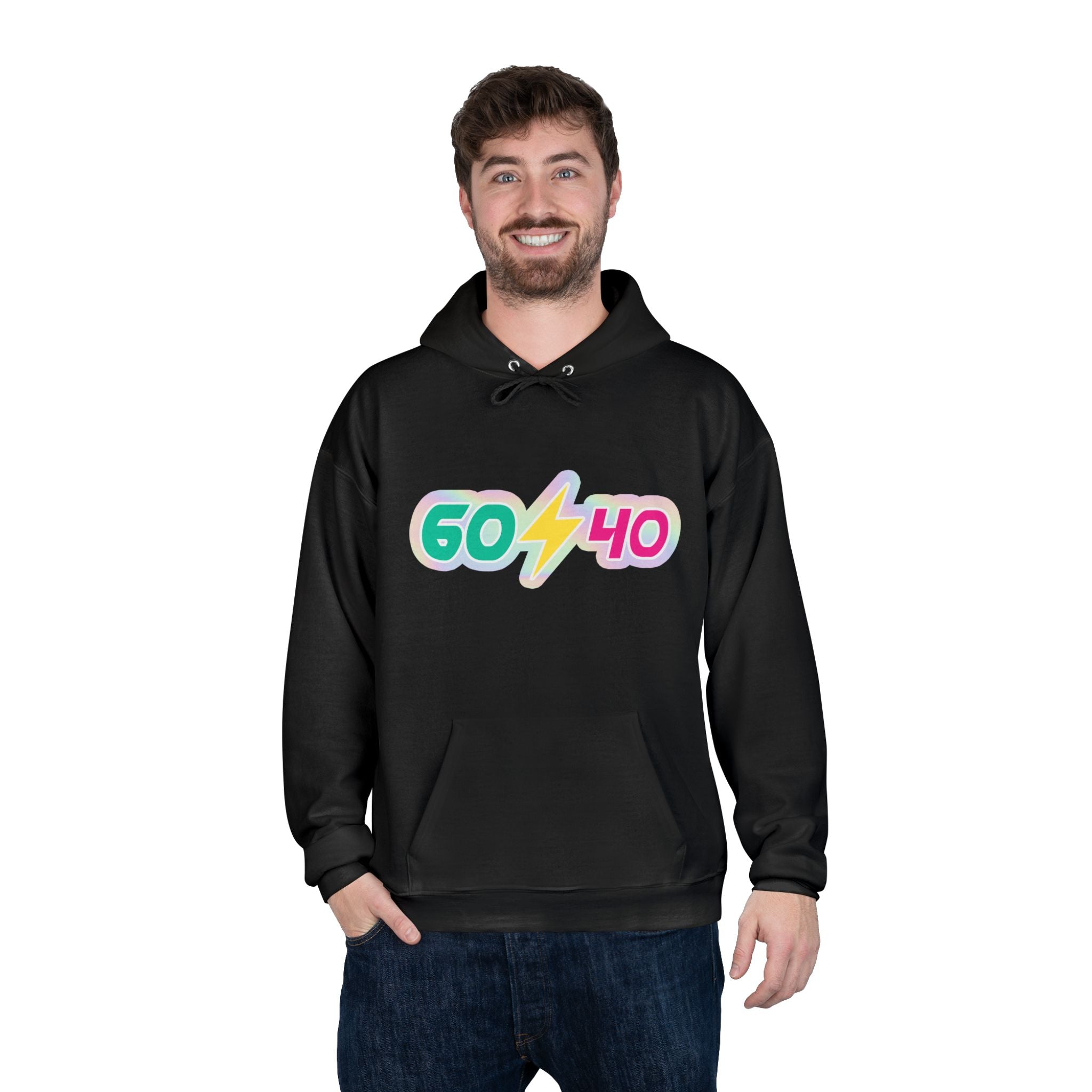 60⚡40 Unisex Eco-Friendly Hoodie - Vibrant Casual Sweatshirt for Everyday Wear