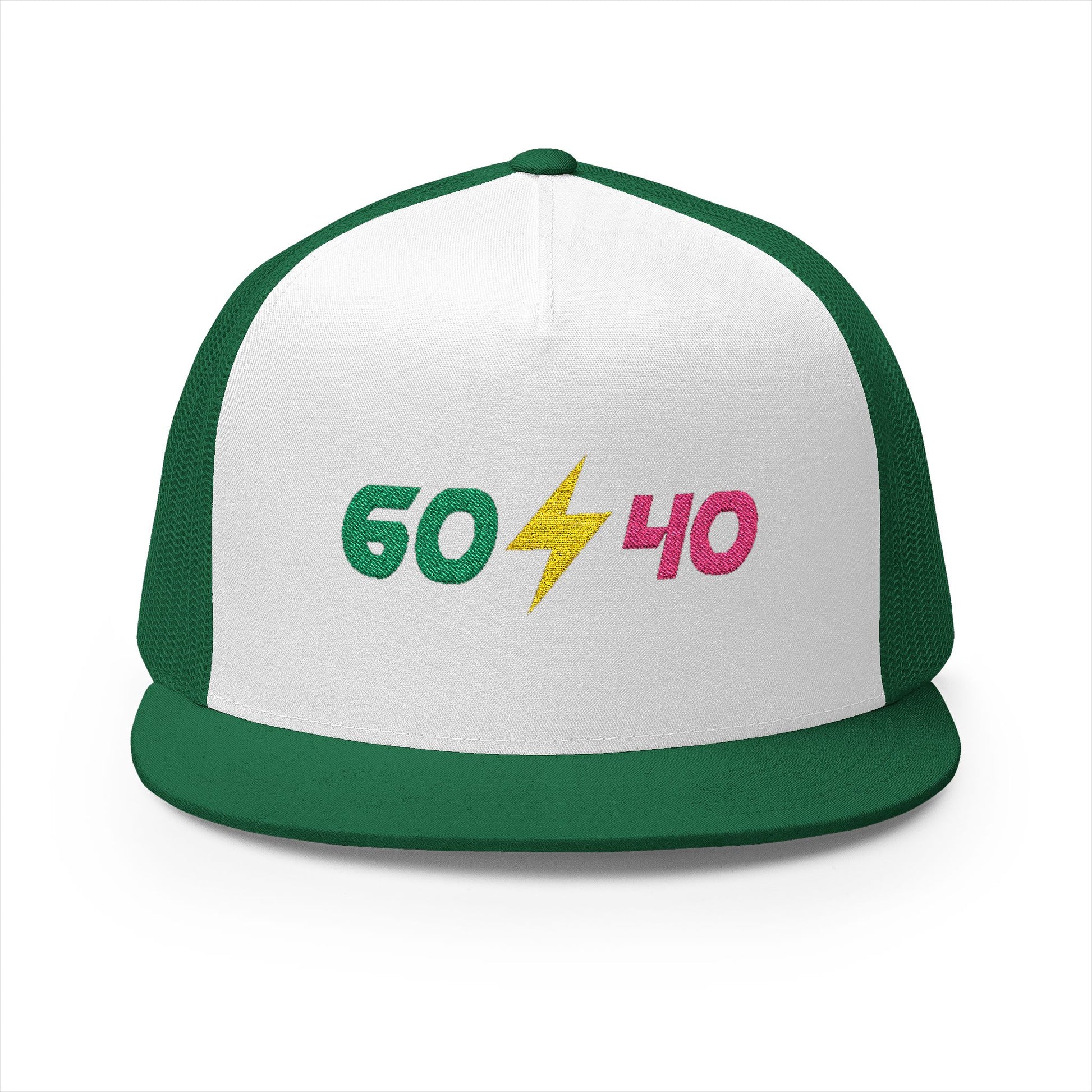 Stylish 5 Panel Trucker Cap with Vibrant 60/40 Embroidery