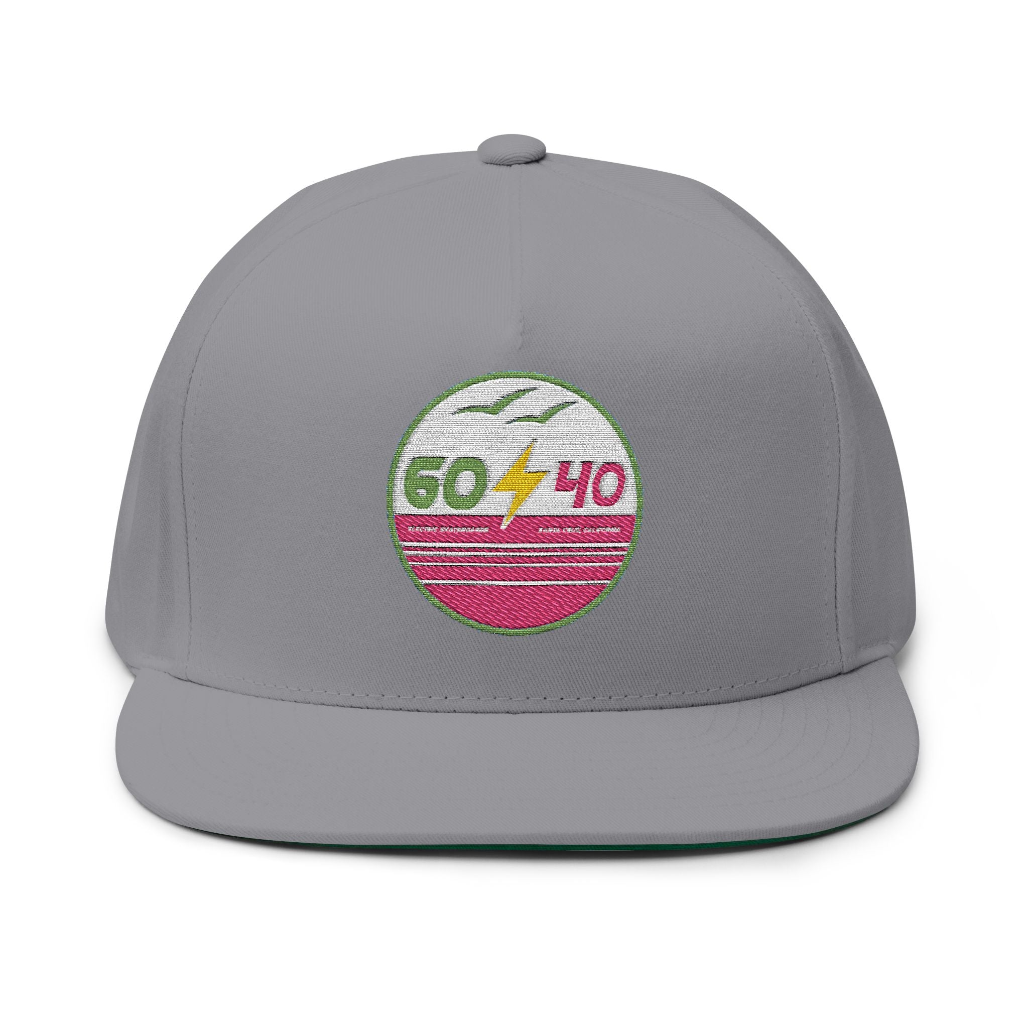 Retro Flat Bill Cap with 60/40 Embroidery - Perfect for Urban Style & Casual Wear
