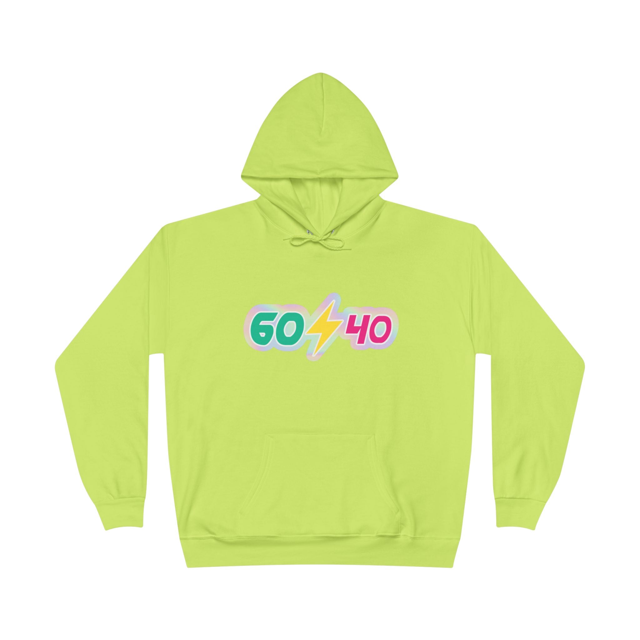 60⚡40 Unisex Eco-Friendly Hoodie - Vibrant Casual Sweatshirt for Everyday Wear