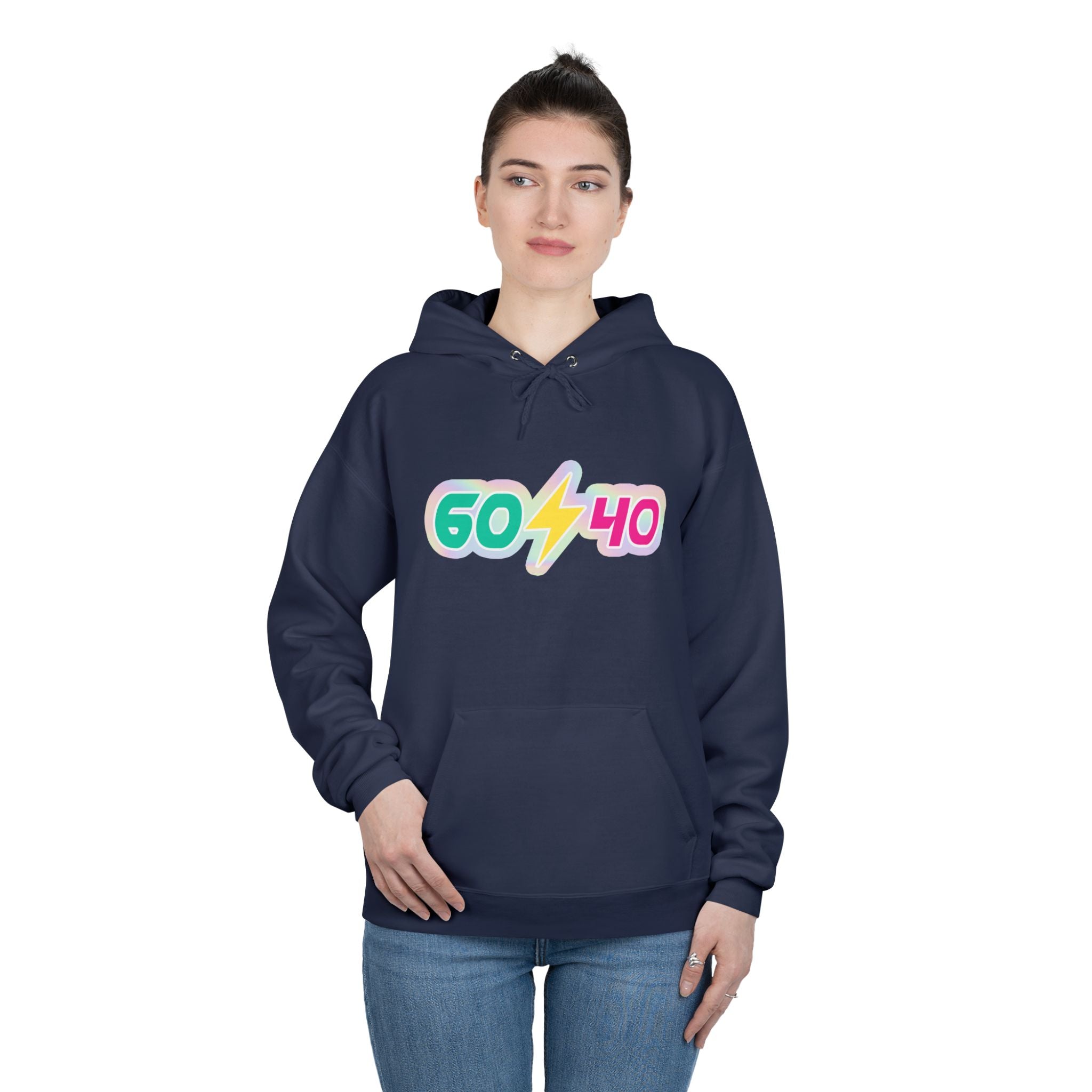60⚡40 Unisex Eco-Friendly Hoodie - Vibrant Casual Sweatshirt for Everyday Wear