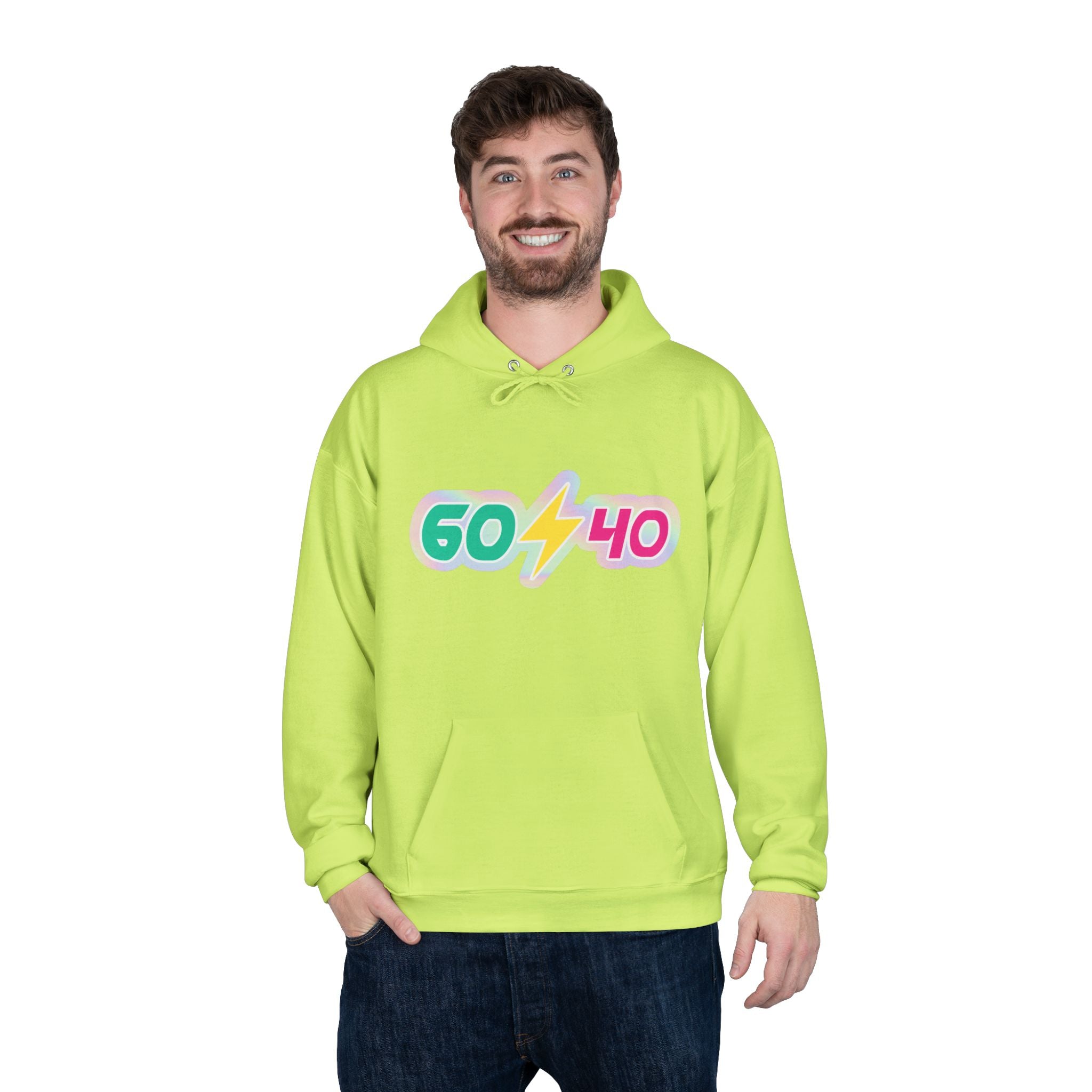 60⚡40 Unisex Eco-Friendly Hoodie - Vibrant Casual Sweatshirt for Everyday Wear