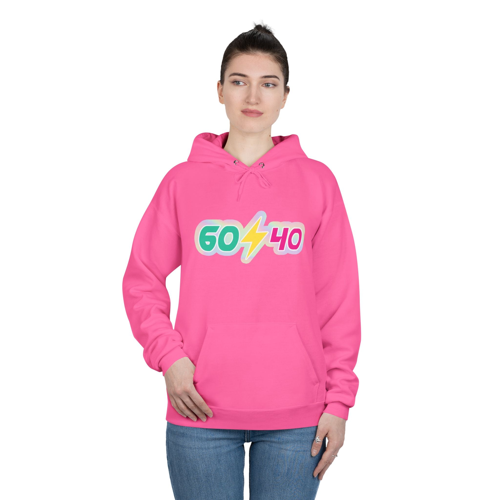 60⚡40 Unisex Eco-Friendly Hoodie - Vibrant Casual Sweatshirt for Everyday Wear