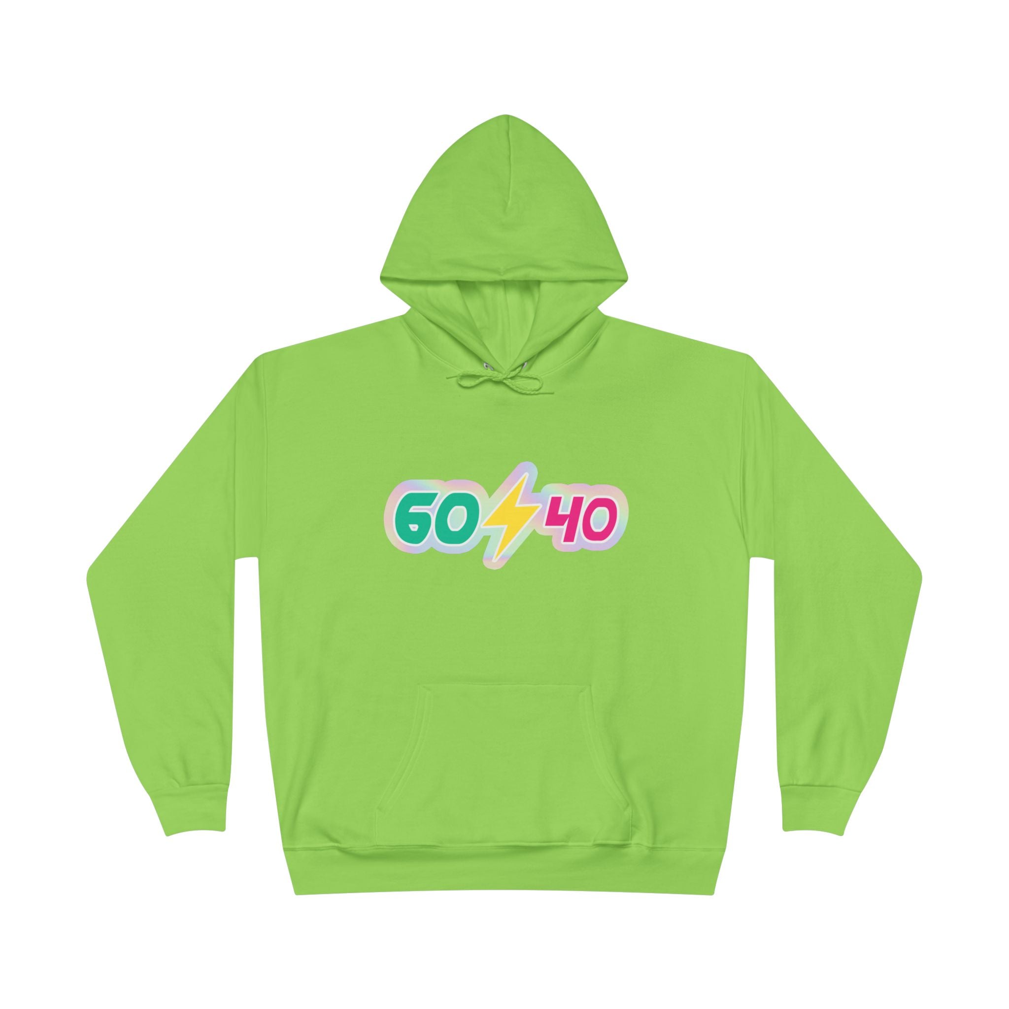 60⚡40 Unisex Eco-Friendly Hoodie - Vibrant Casual Sweatshirt for Everyday Wear