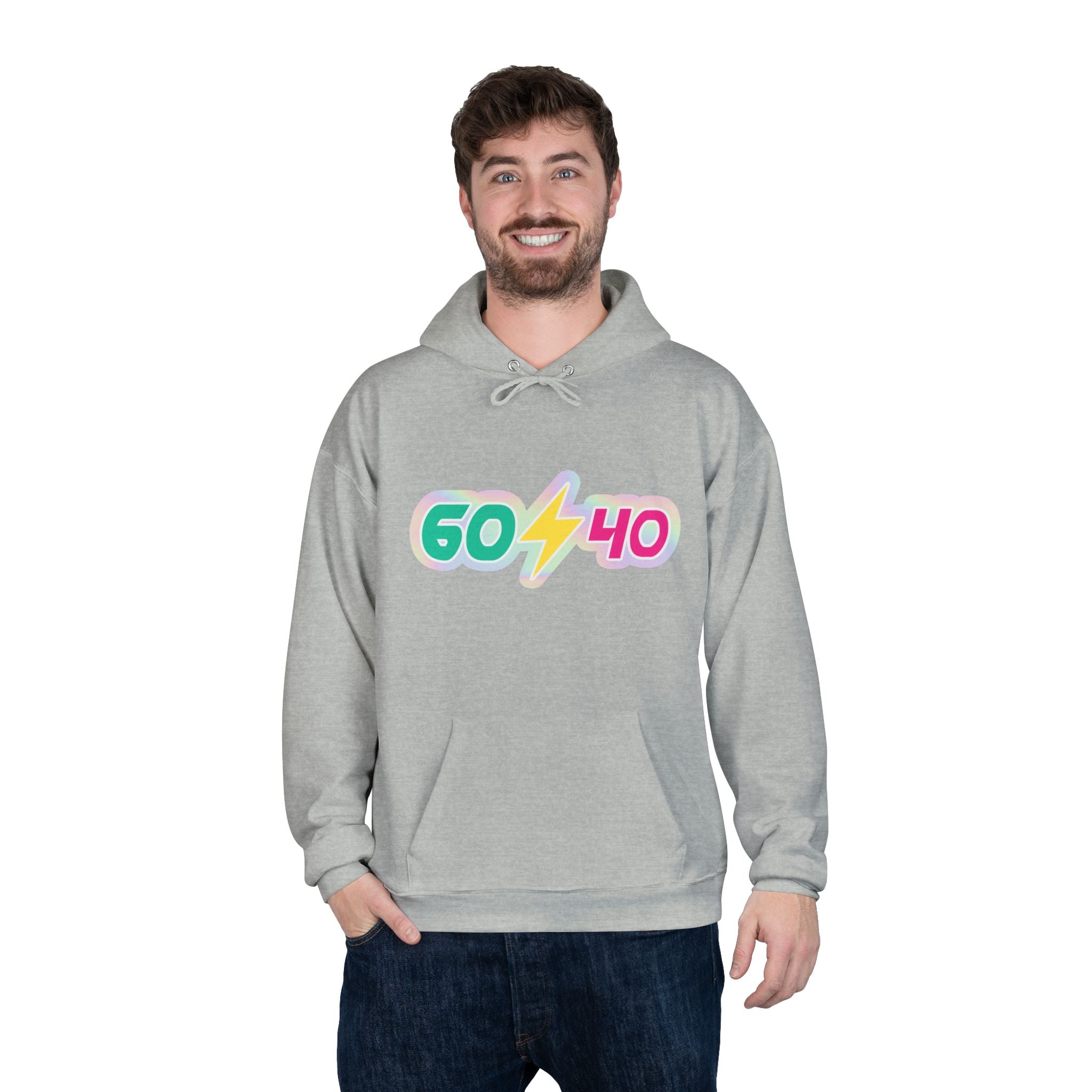 60⚡40 Unisex Eco-Friendly Hoodie - Vibrant Casual Sweatshirt for Everyday Wear