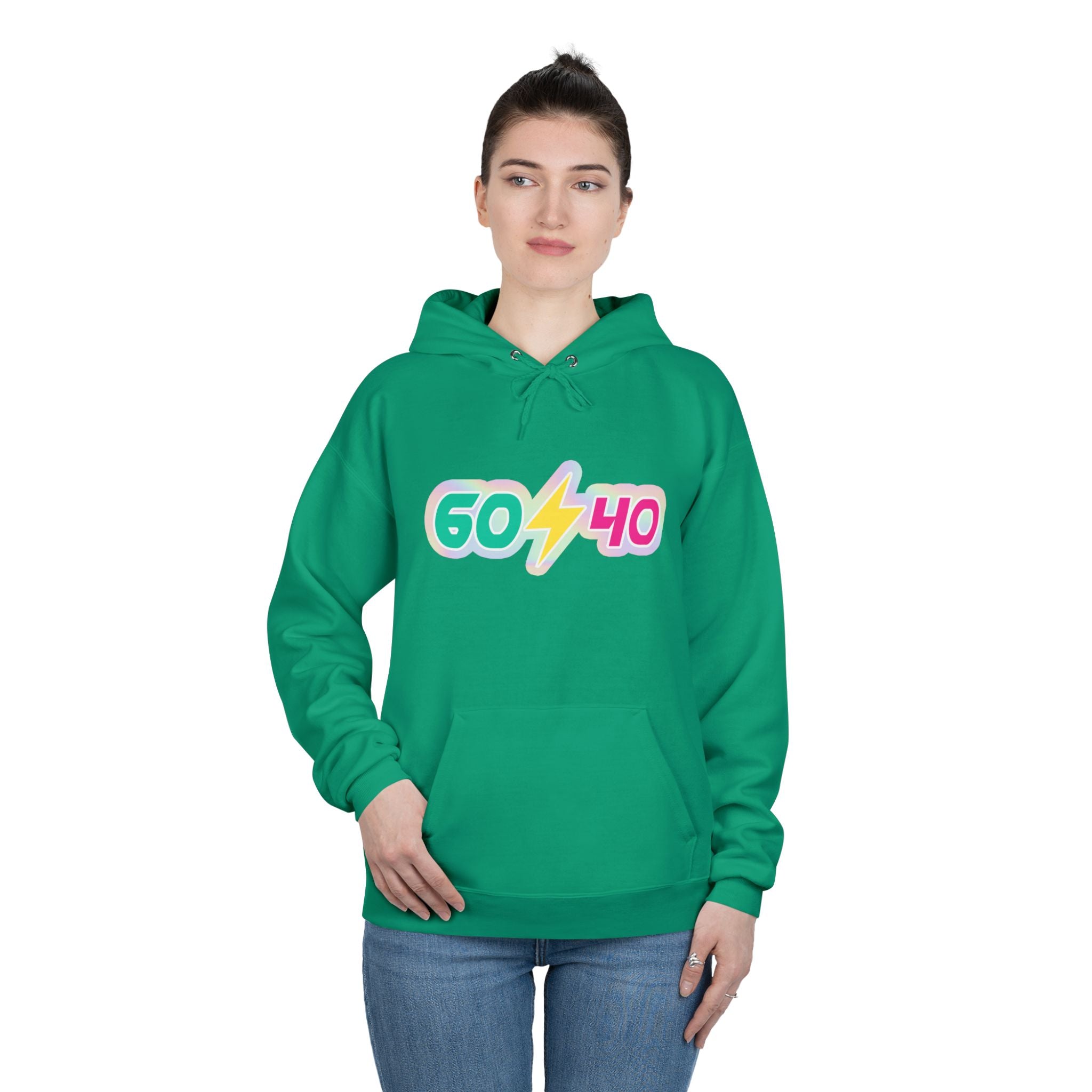 60⚡40 Unisex Eco-Friendly Hoodie - Vibrant Casual Sweatshirt for Everyday Wear