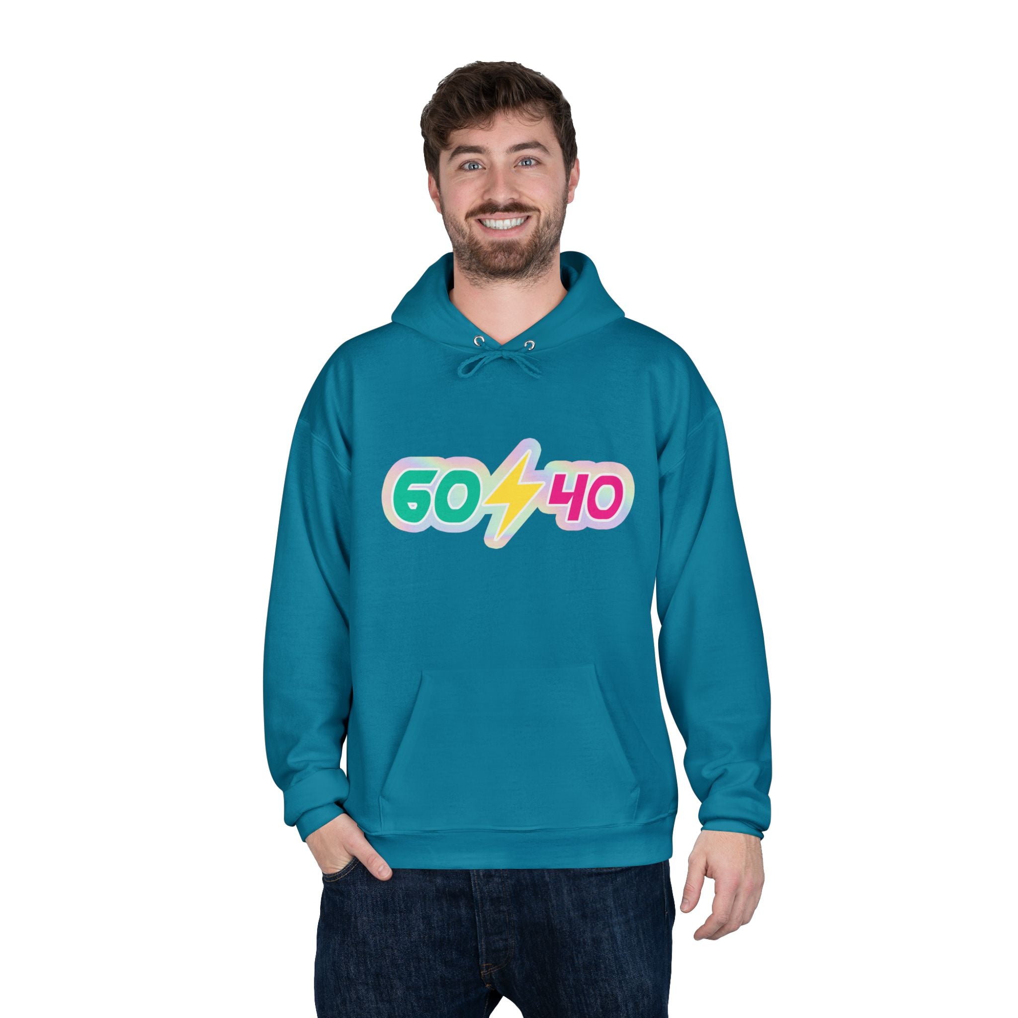 60⚡40 Unisex Eco-Friendly Hoodie - Vibrant Casual Sweatshirt for Everyday Wear