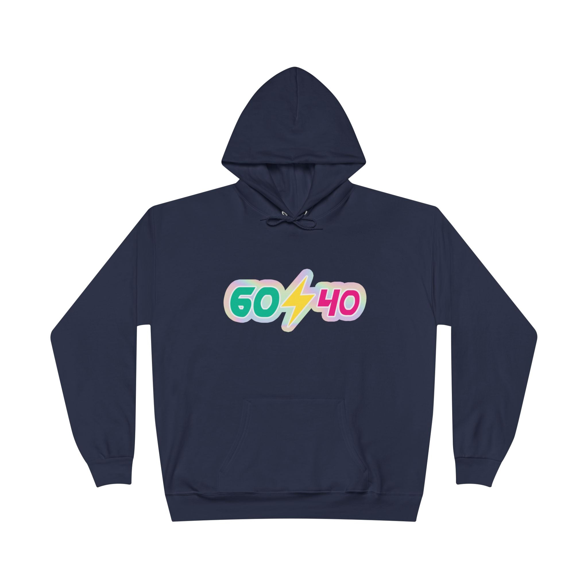 60⚡40 Unisex Eco-Friendly Hoodie - Vibrant Casual Sweatshirt for Everyday Wear