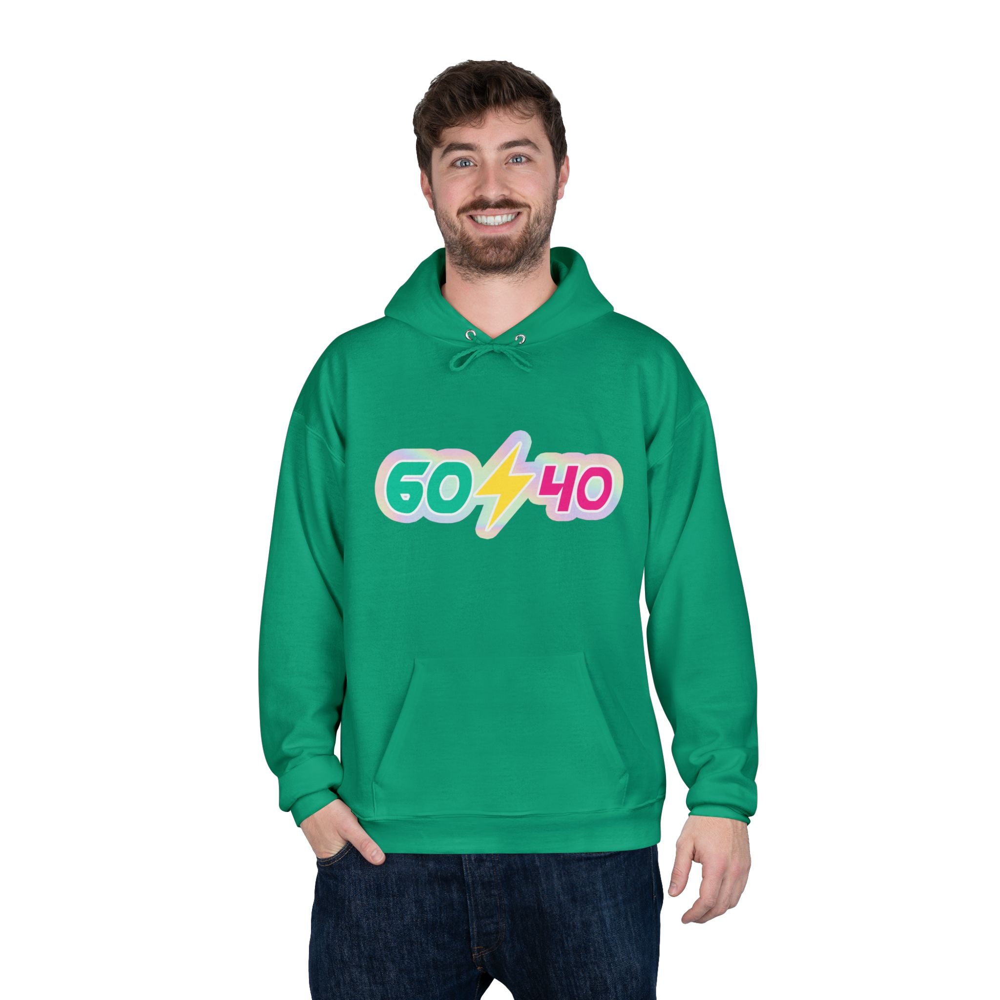 60⚡40 Unisex Eco-Friendly Hoodie - Vibrant Casual Sweatshirt for Everyday Wear