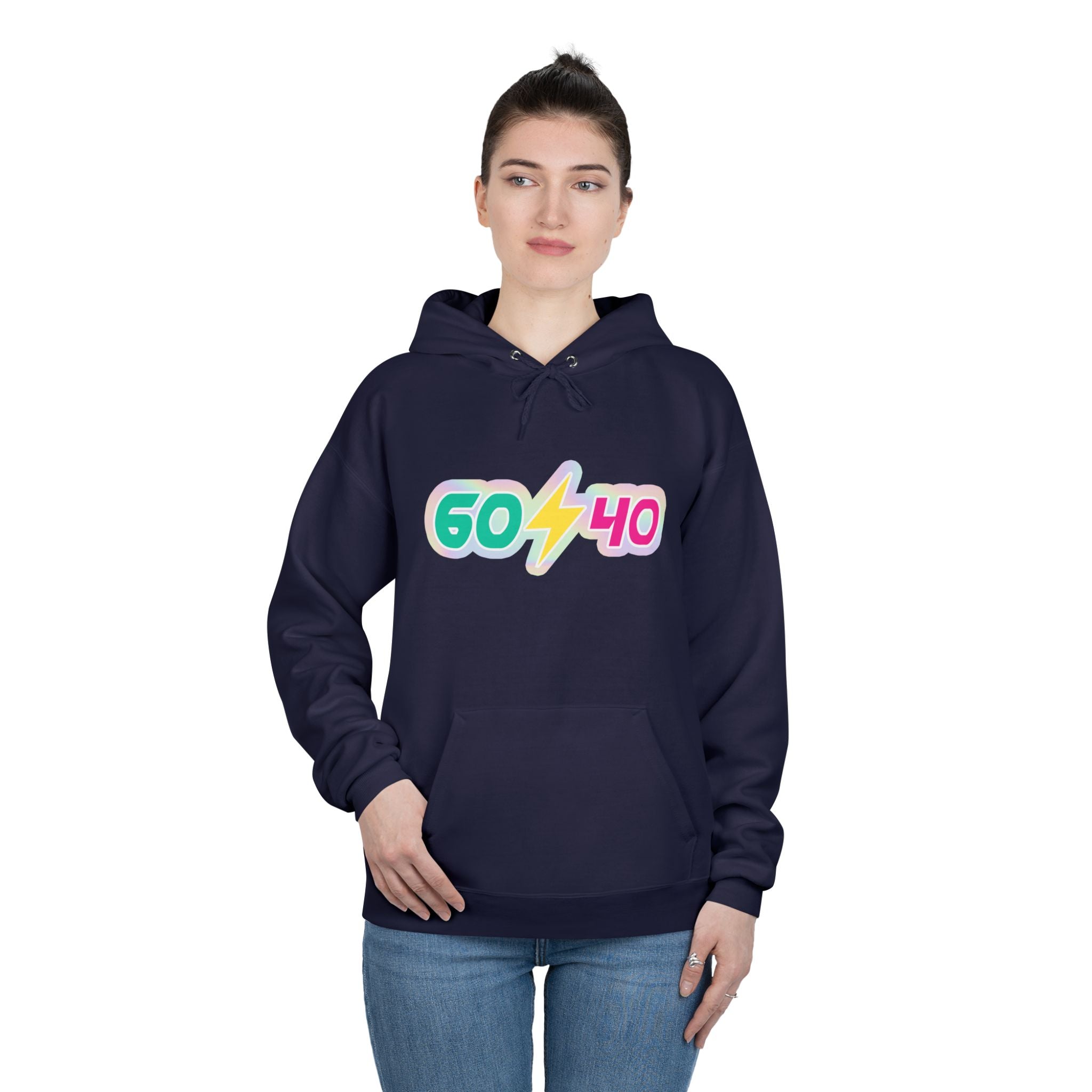 60⚡40 Unisex Eco-Friendly Hoodie - Vibrant Casual Sweatshirt for Everyday Wear