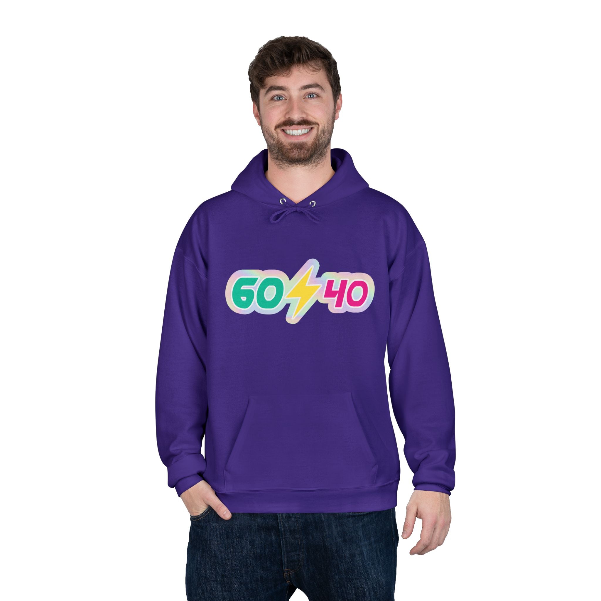 60⚡40 Unisex Eco-Friendly Hoodie - Vibrant Casual Sweatshirt for Everyday Wear