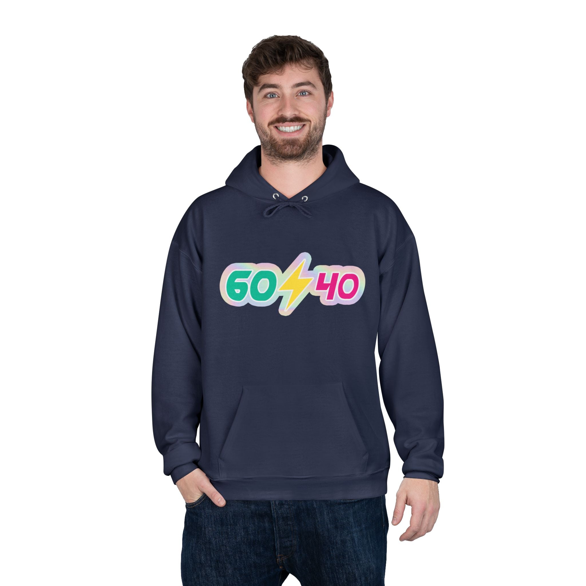 60⚡40 Unisex Eco-Friendly Hoodie - Vibrant Casual Sweatshirt for Everyday Wear